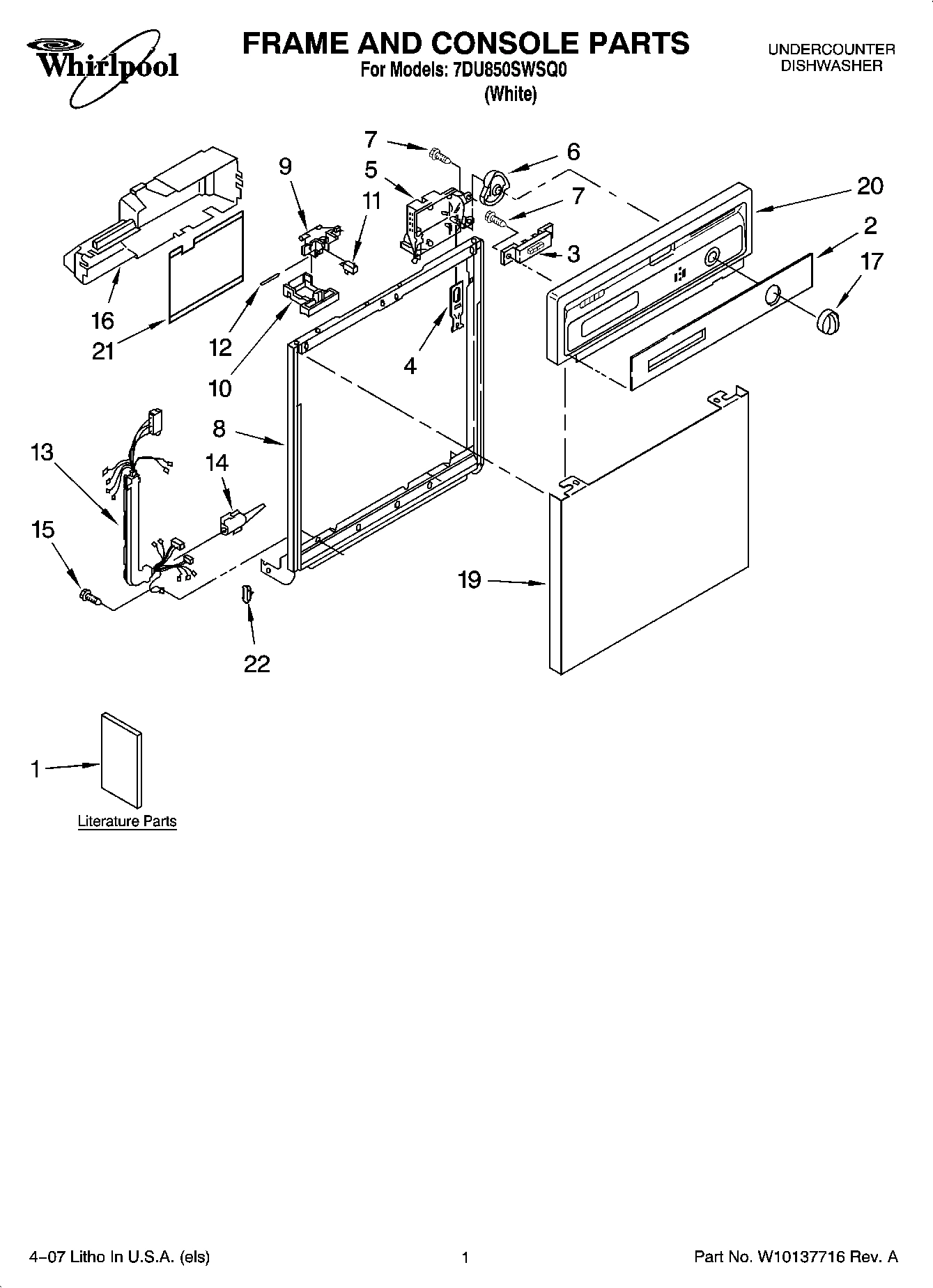 01 - FRAME AND CONSOLE PARTS