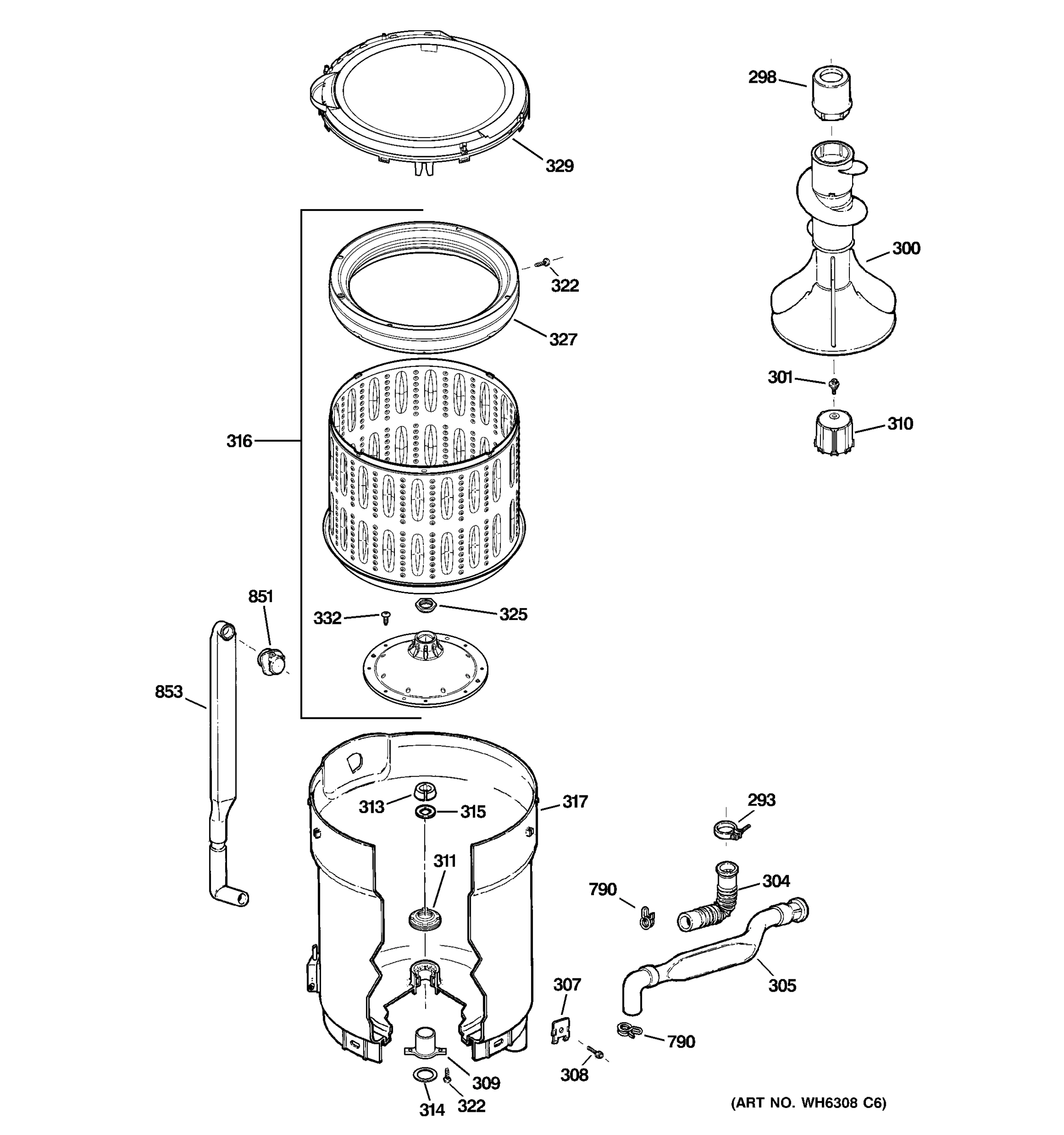 TUB, BASKET & AGITATOR