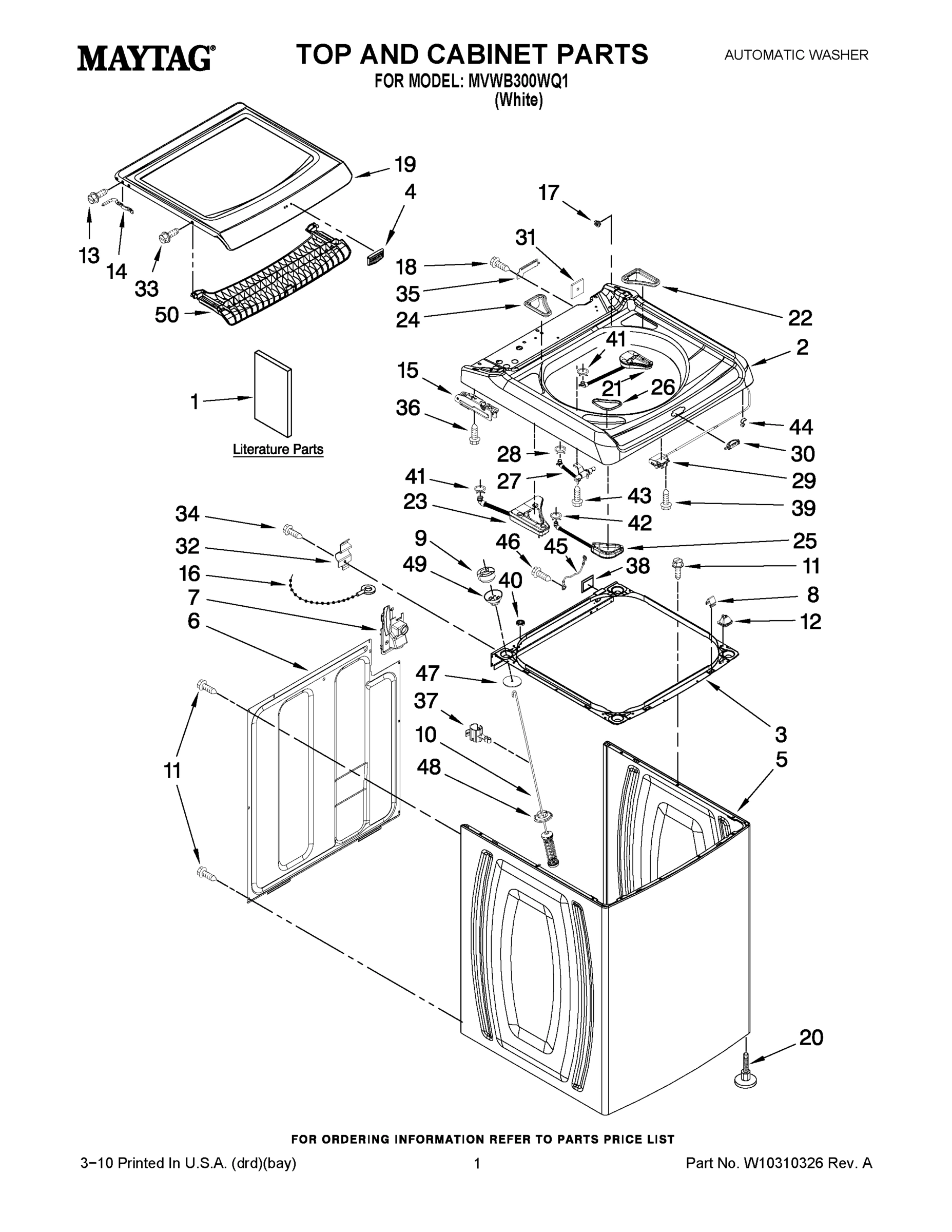 01 - TOP AND CABINET PARTS