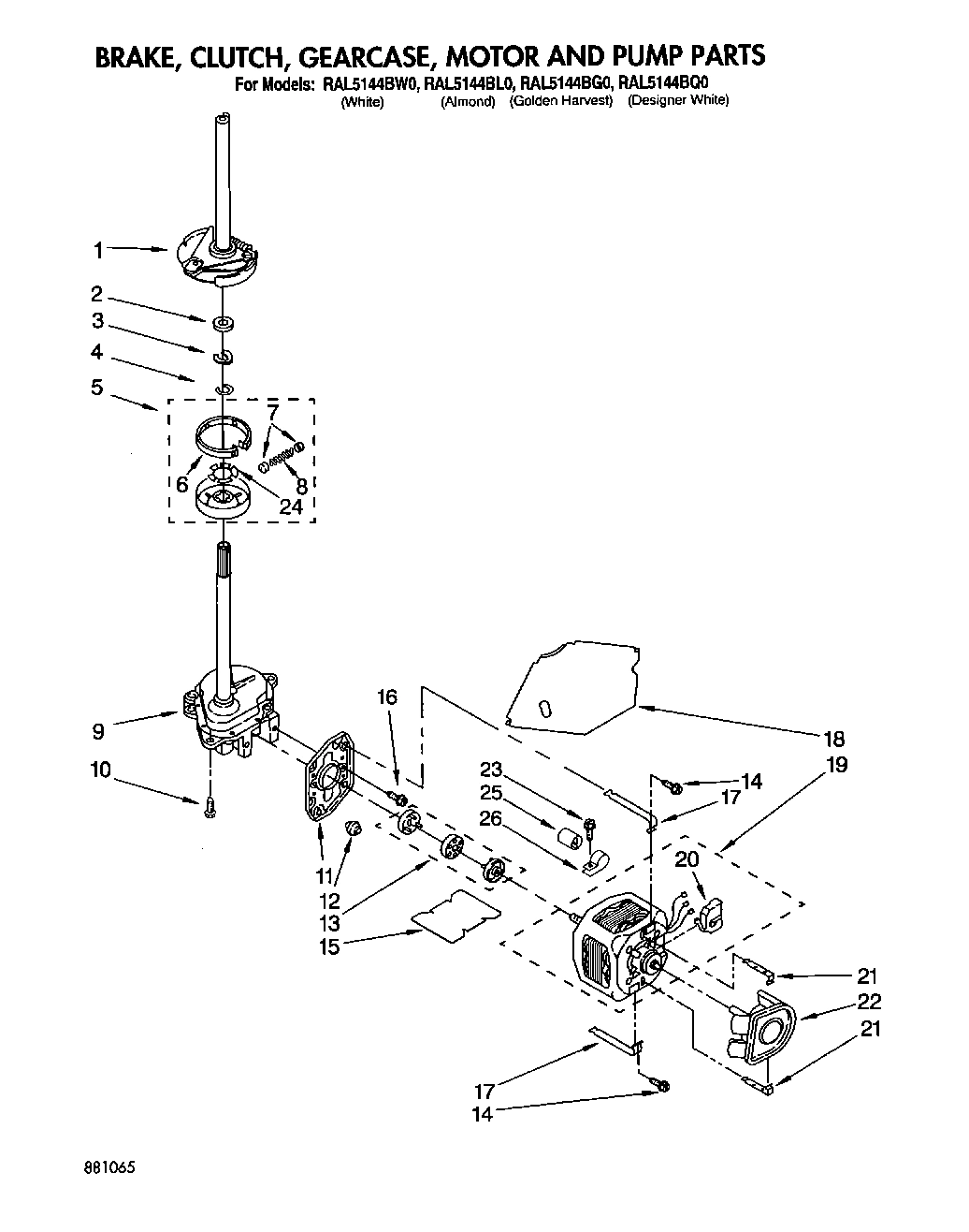 05 - BRAKE, CLUTCH, GEARCASE, MOTOR & PUMP