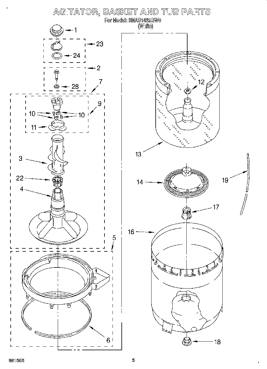 03 - AGITATOR, BASKET AND TUB