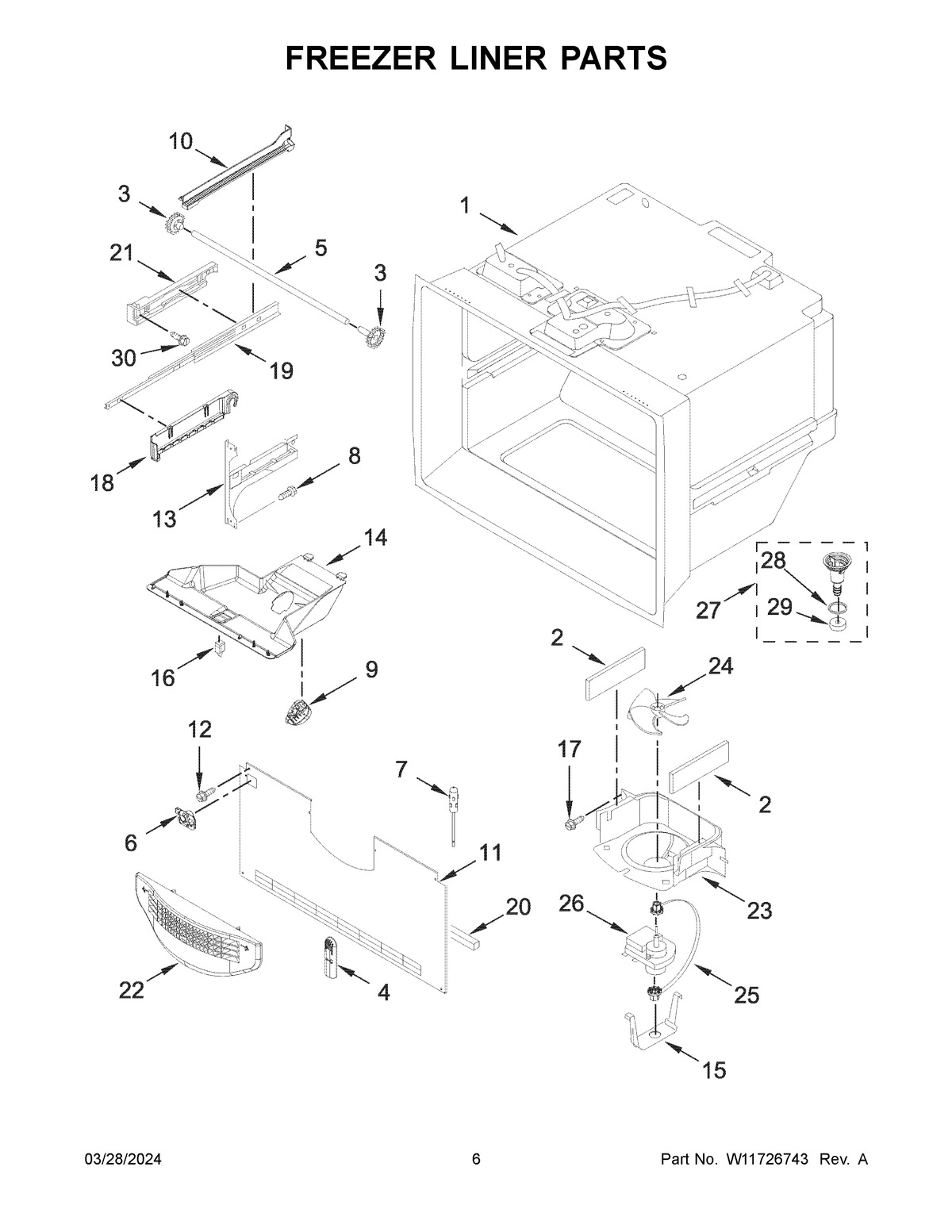 04 - FREEZER LINER PARTS