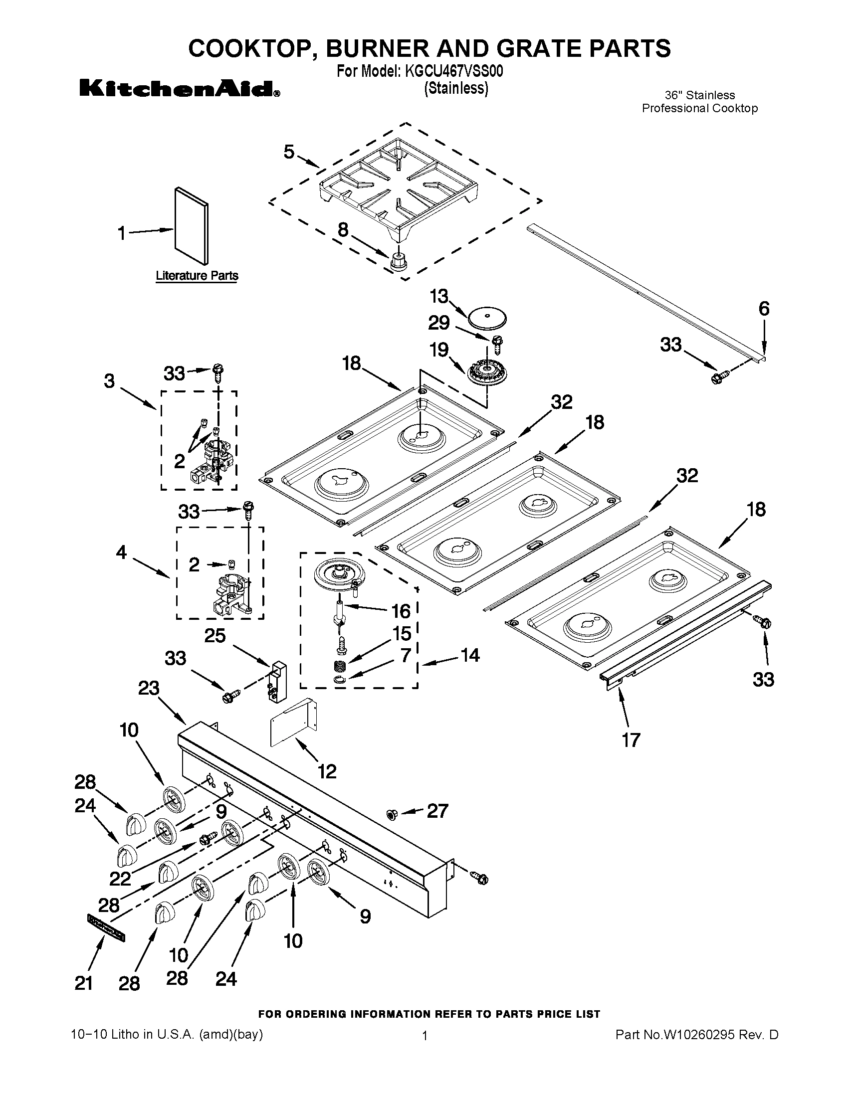 01 - COOKTOP, BURNER AND GRATE PARTS