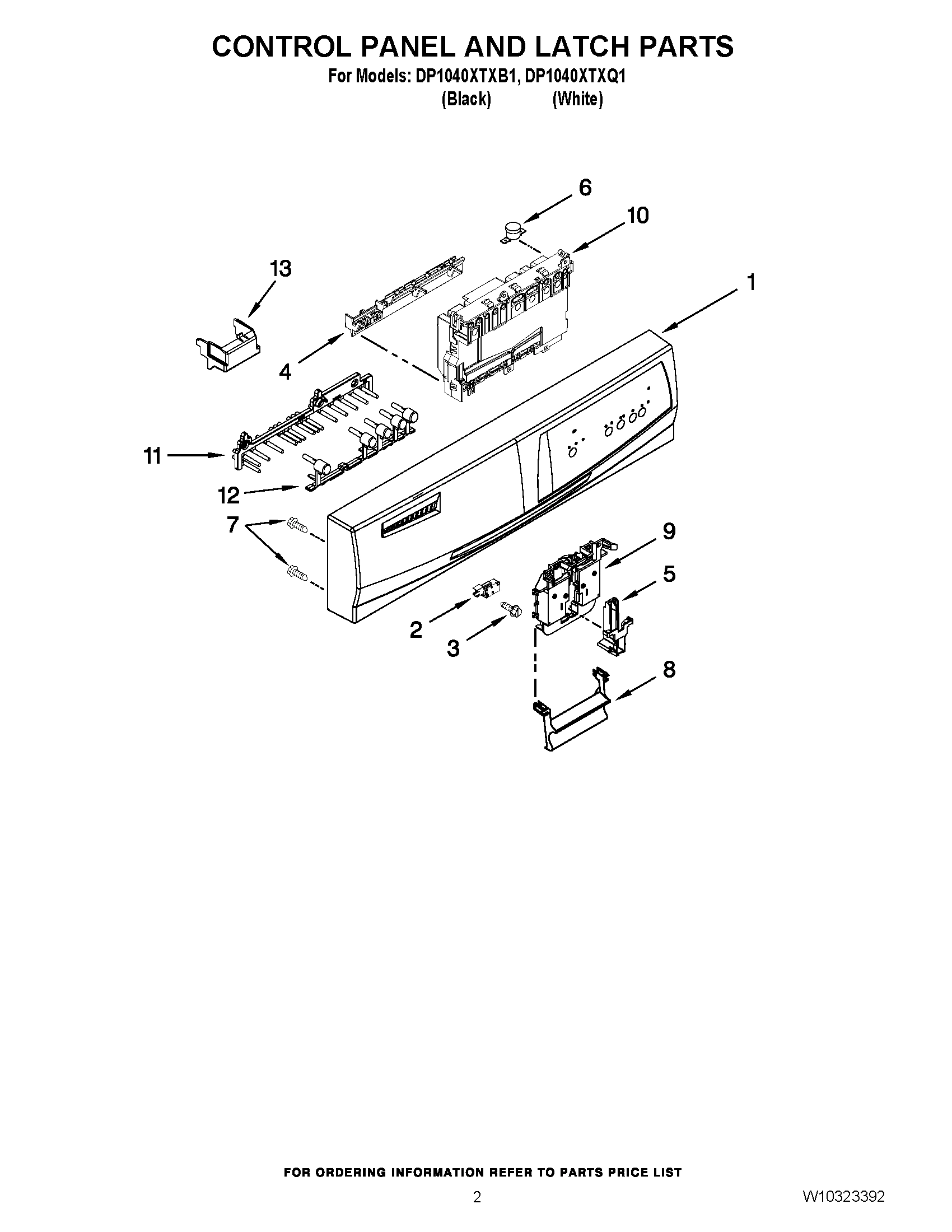 02 - CONTROL PANEL AND LATCH PARTS