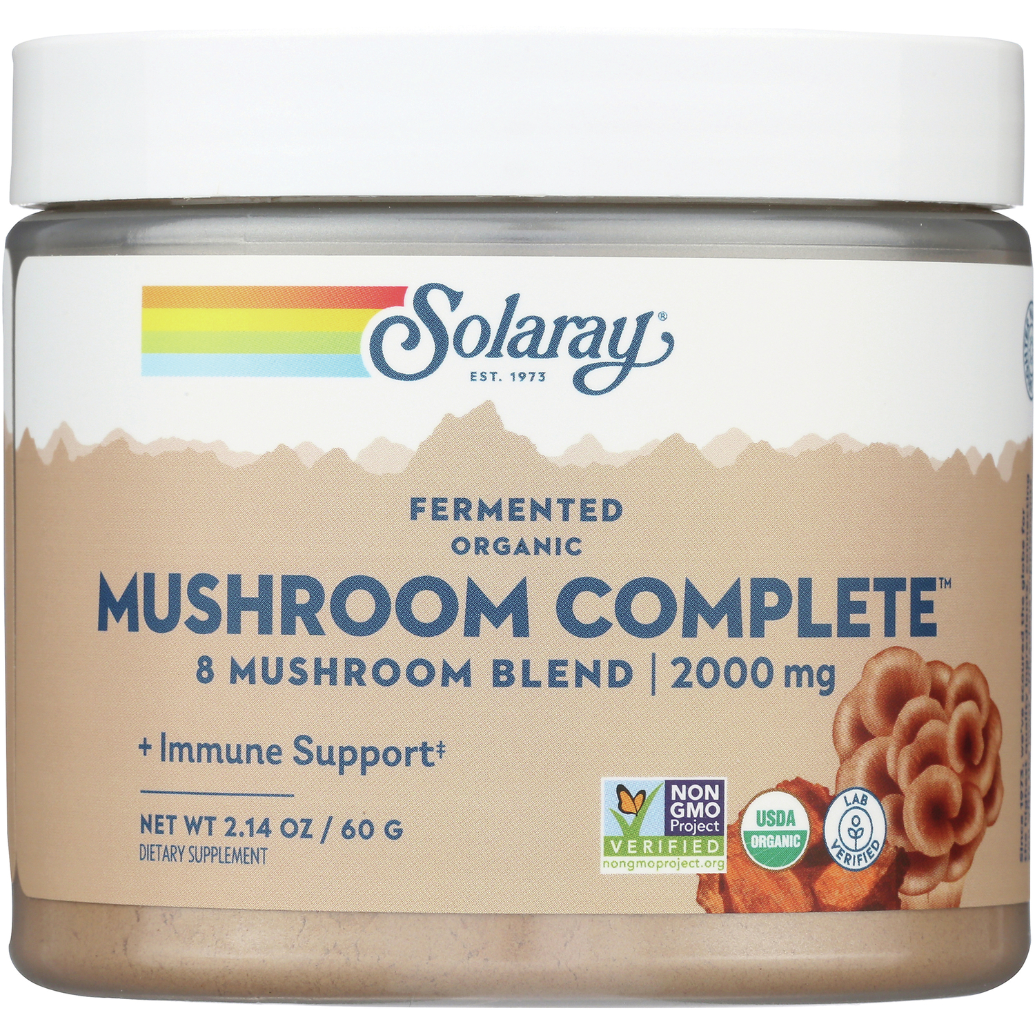 Solaray Fermented Organic Mushroom Complete Vitamin | 2.14 oz Powder