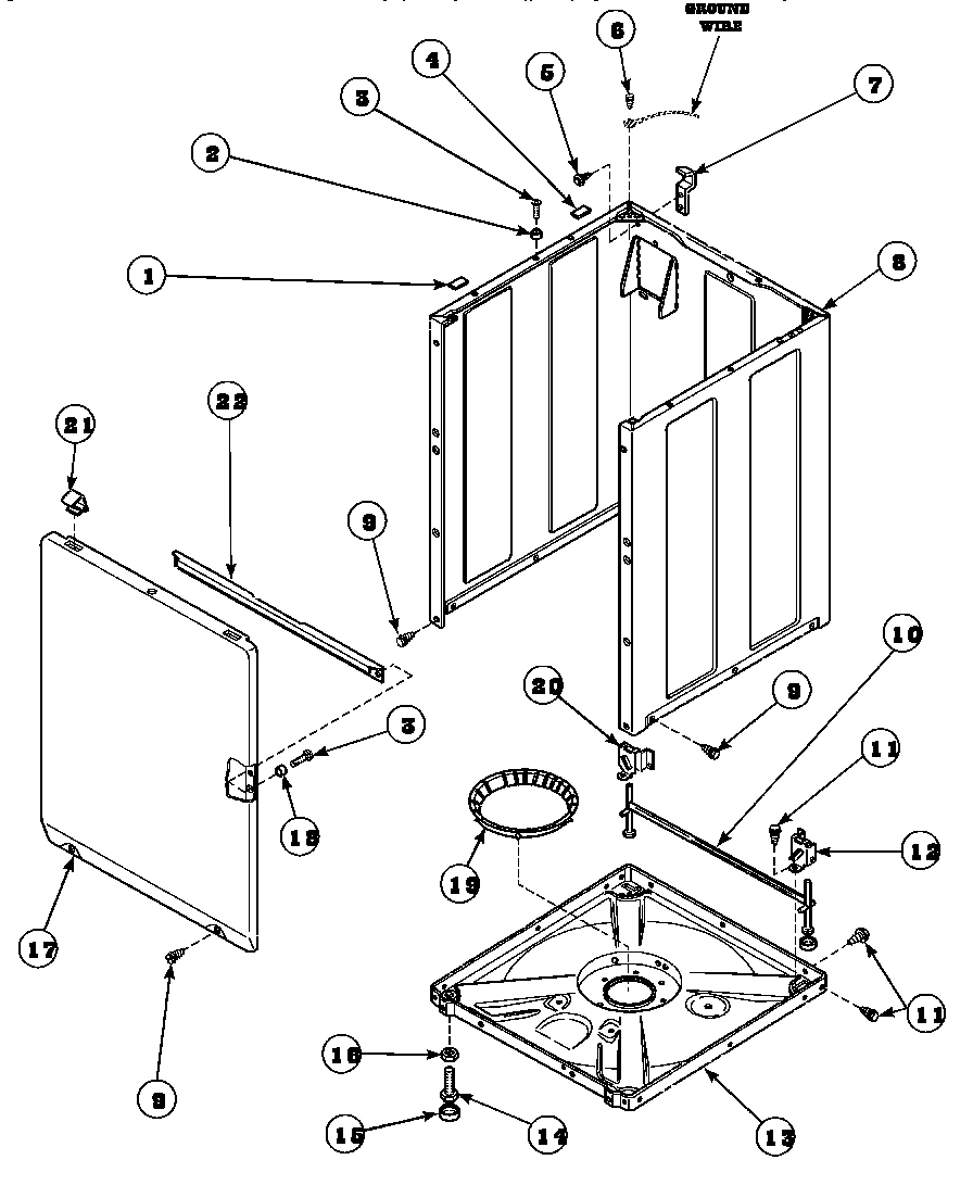 08 - FRONT PANEL, BASE ASSY AND CABINET ASSY