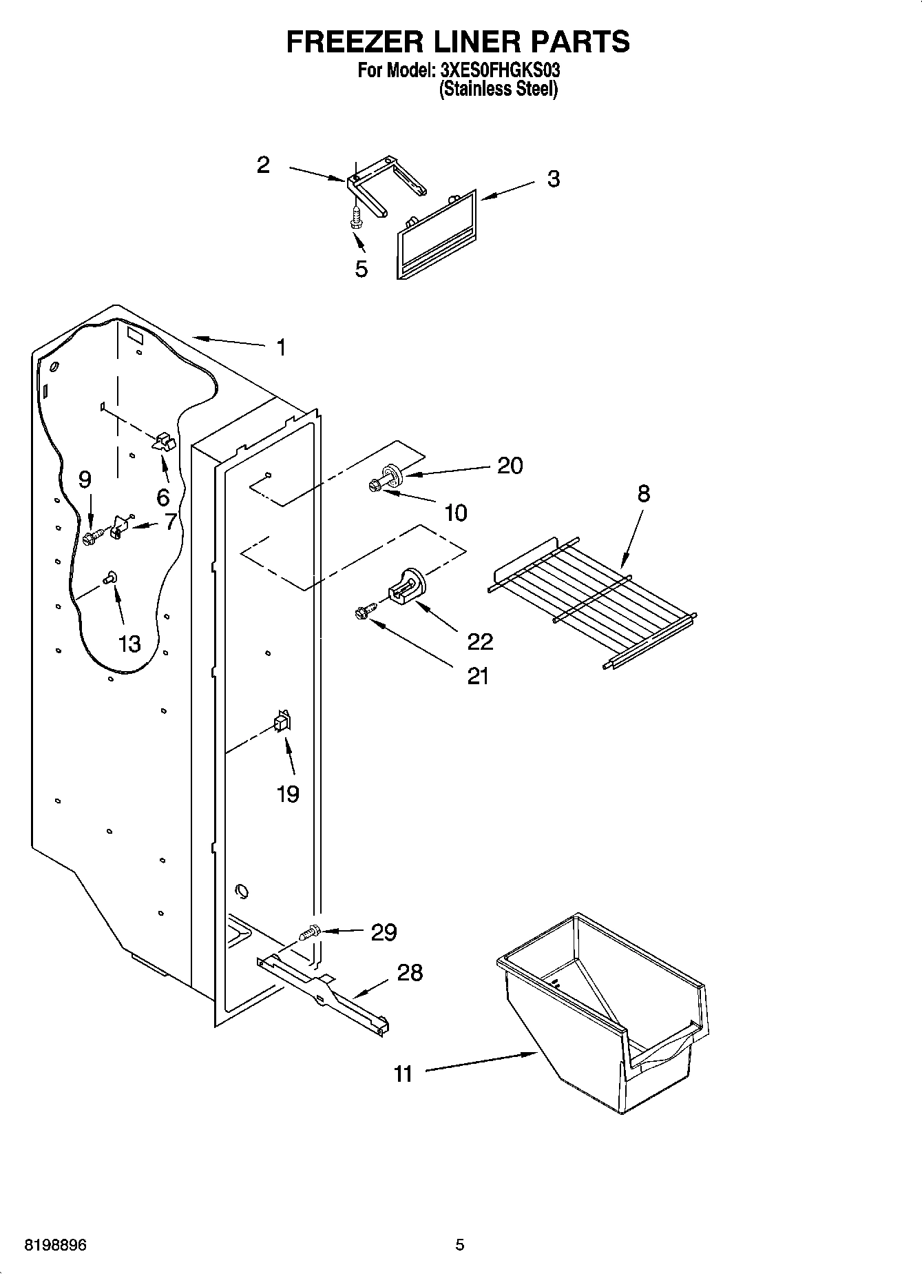 03 - FREEZER LINER PARTS
