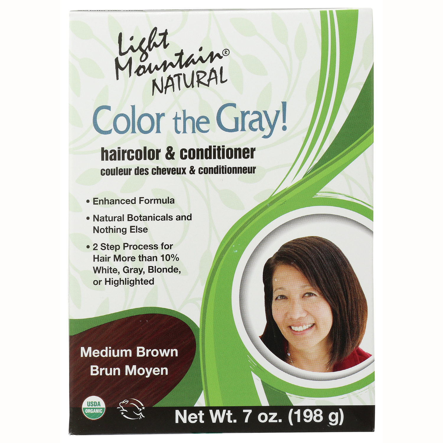 Light Mountain Hair Color the Gray! Medium Brown | 7 oz Box