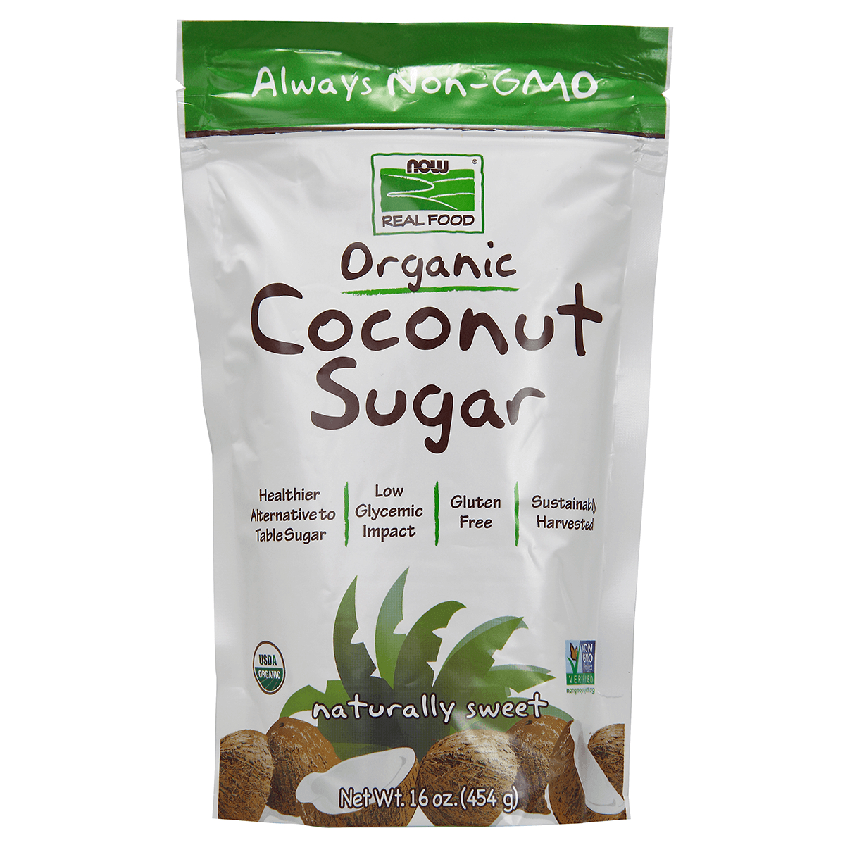 NOW Foods Organic Coconut Sugar | 16 oz Package