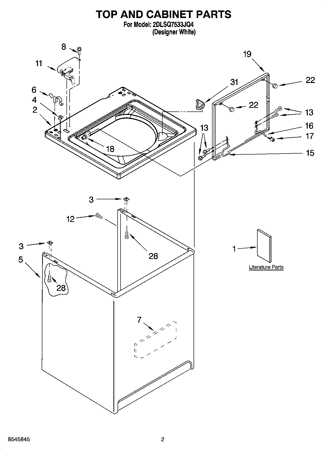 01 - TOP AND CABINET PARTS