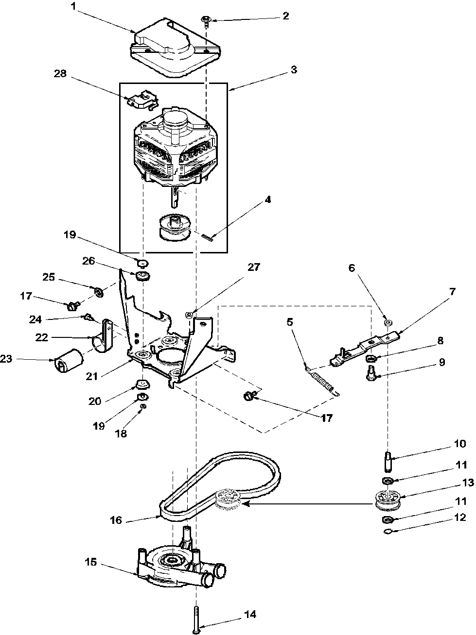 09 - MOTOR, BELT, PUMP, AND IDLER ASSY