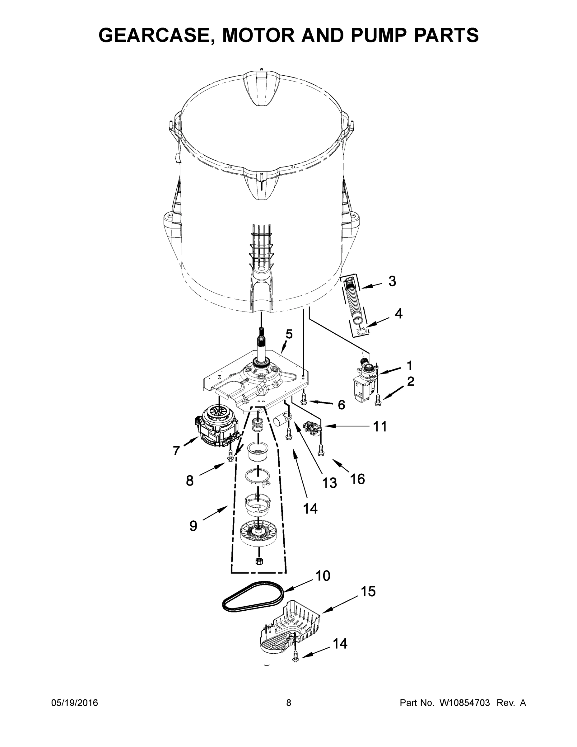 05 - GEARCASE, MOTOR AND PUMP PARTS
