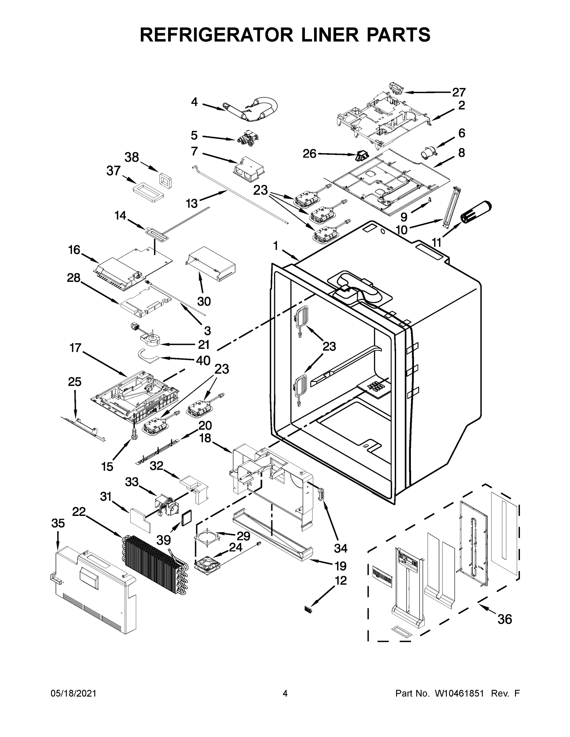 03 - REFRIGERATOR LINER PARTS