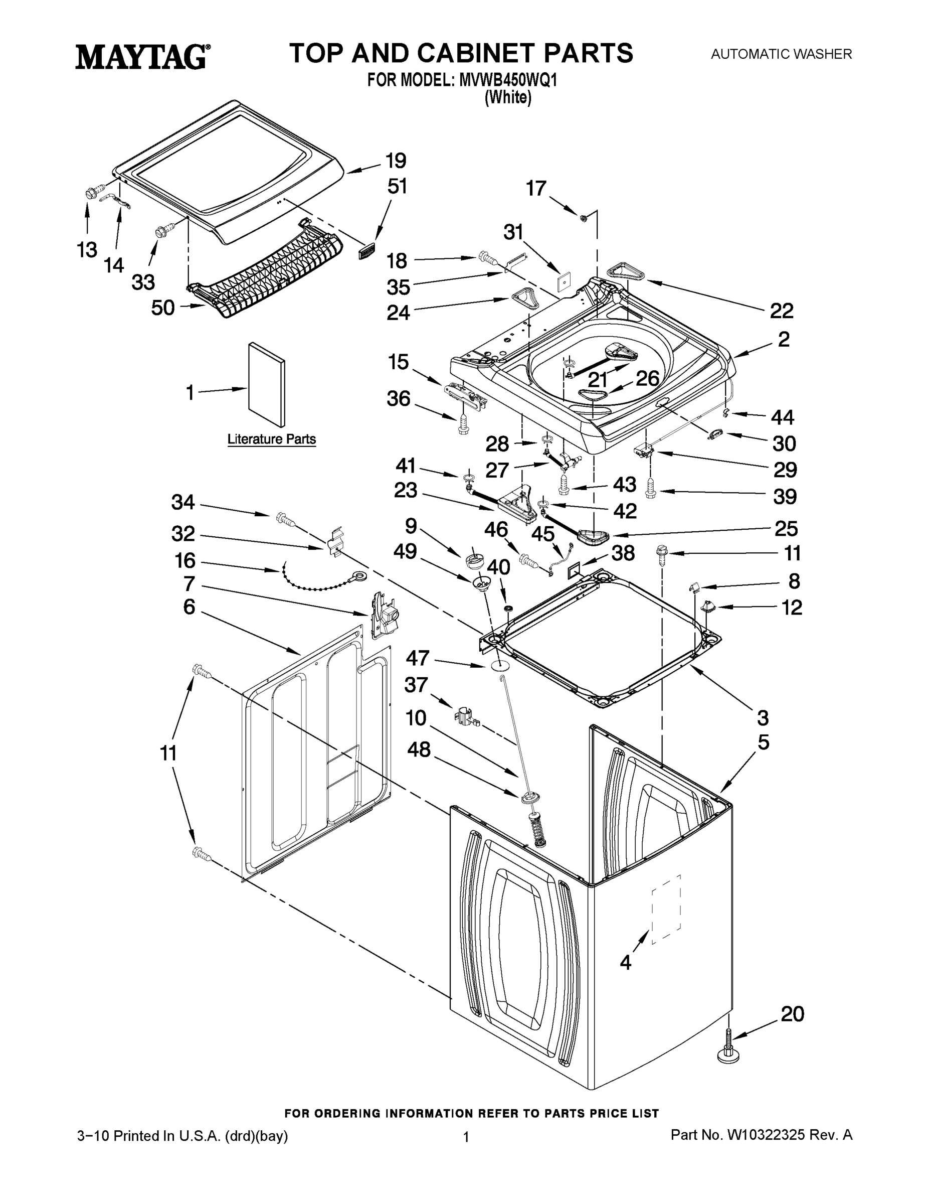 01 - TOP AND CABINET PARTS