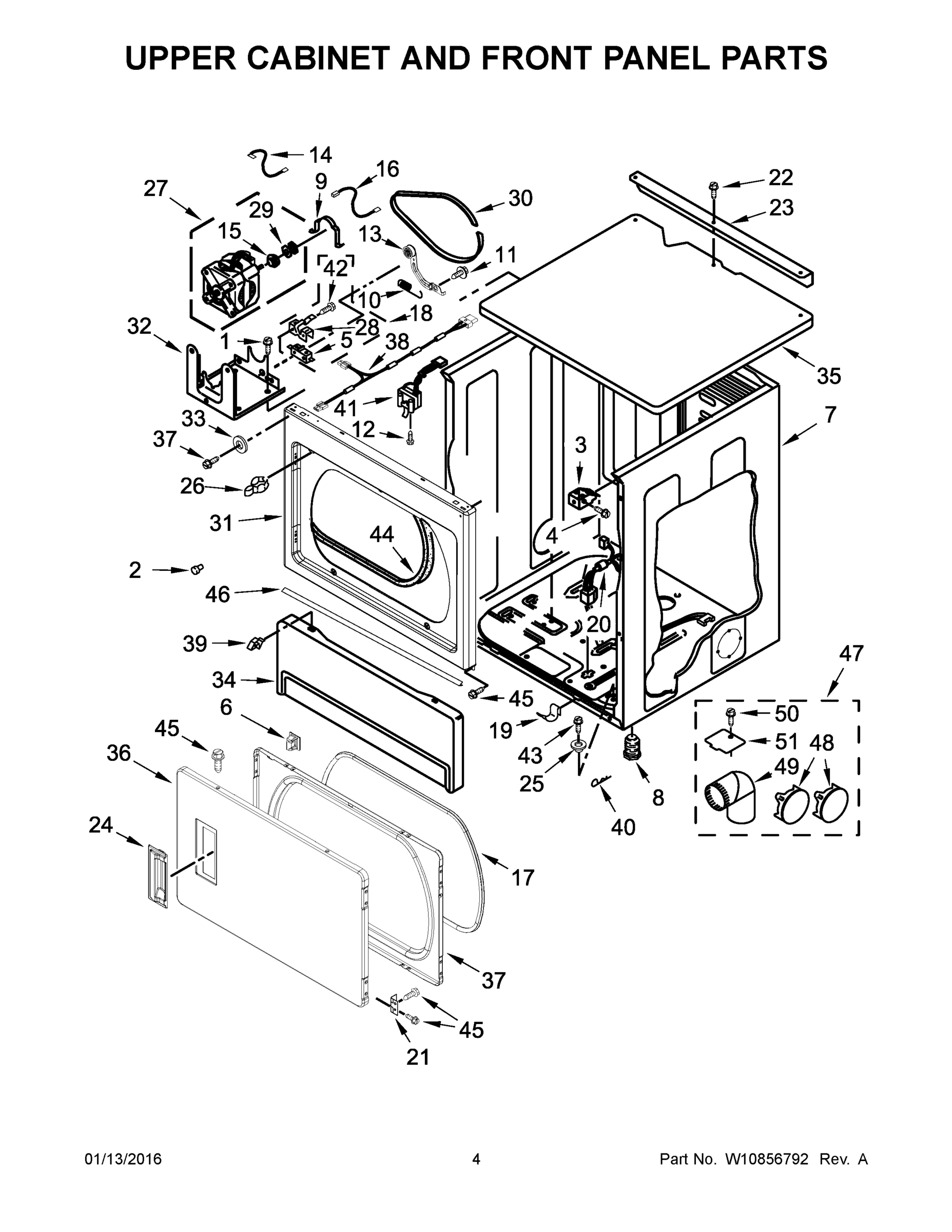 03 - UPPER CABINET AND FRONT PANEL PARTS