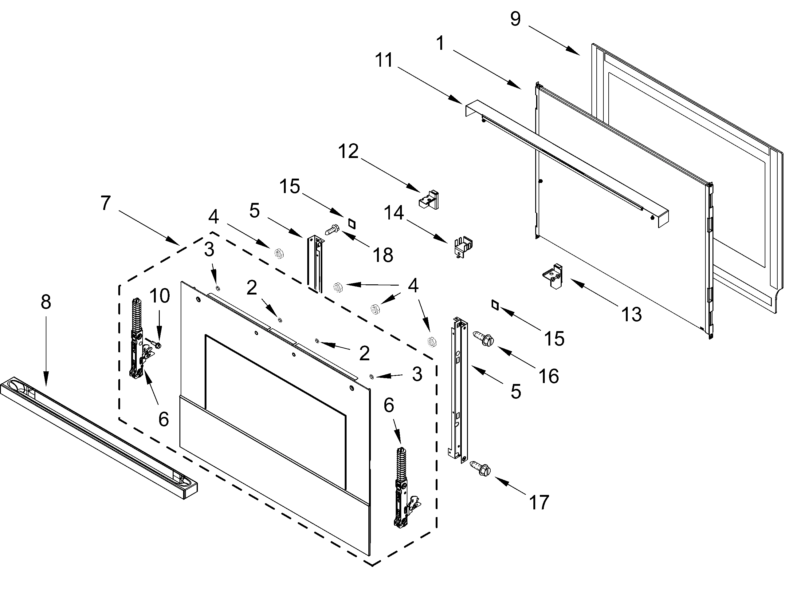 UPPER OVEN DOOR PARTS