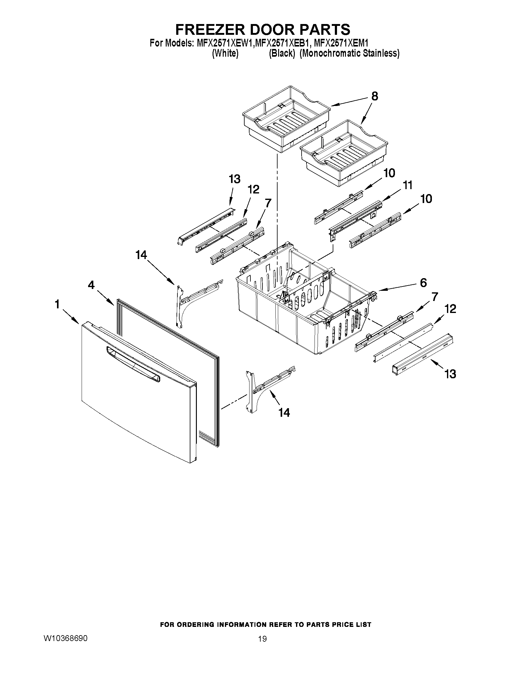 10 - FREEZER DOOR PARTS