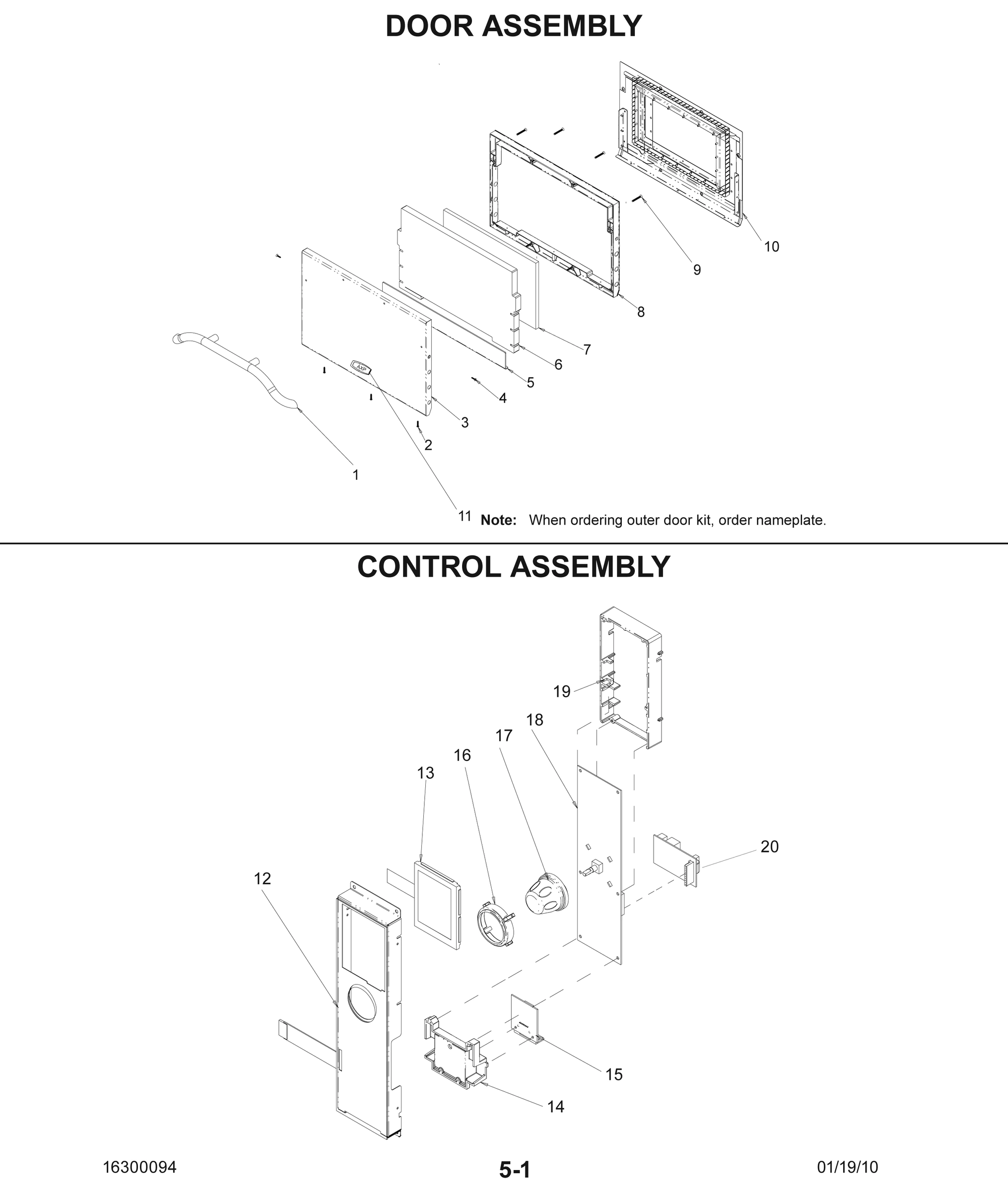 DOOR ASSEMBLY / CONTROL ASSEMBLY