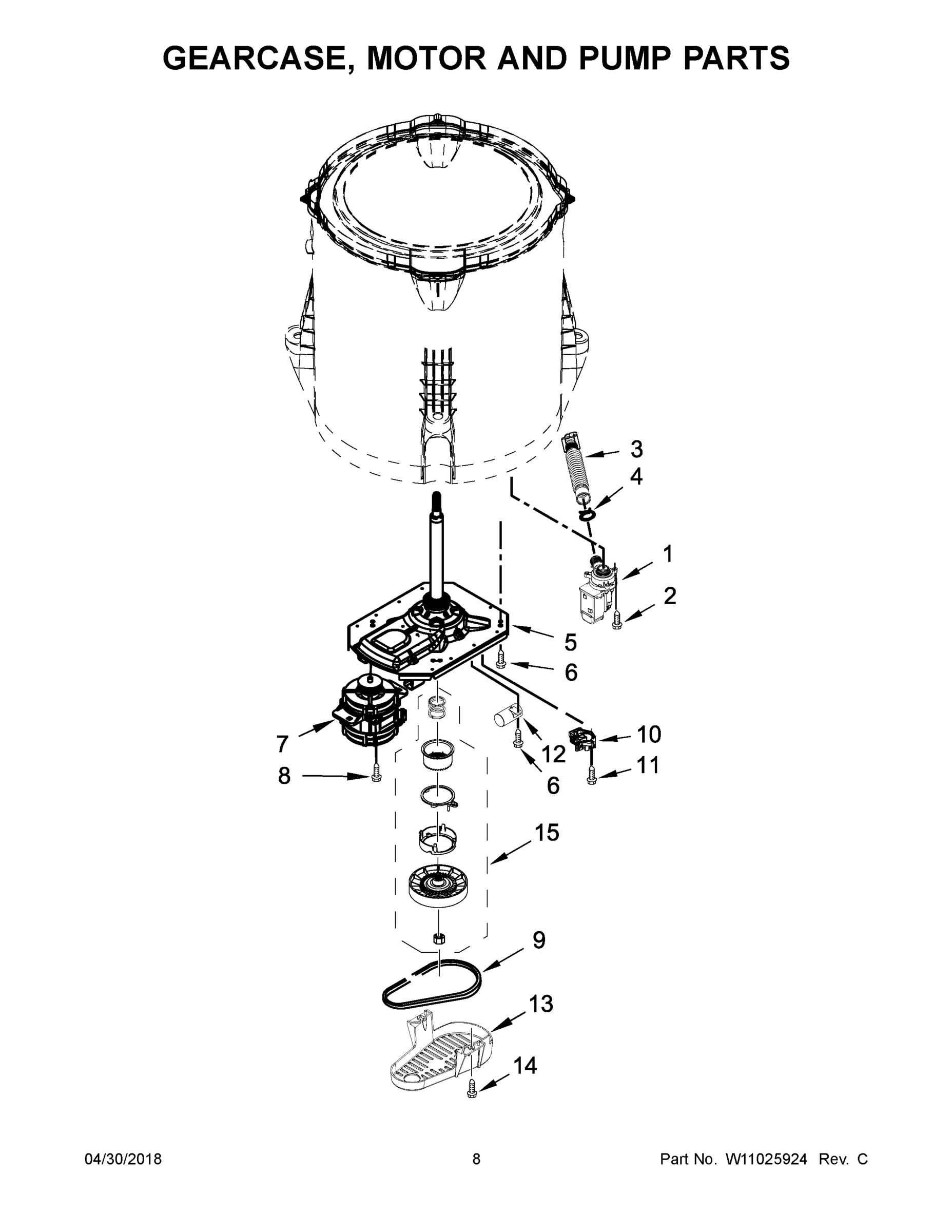 05 - GEARCASE, MOTOR AND PUMP PARTS