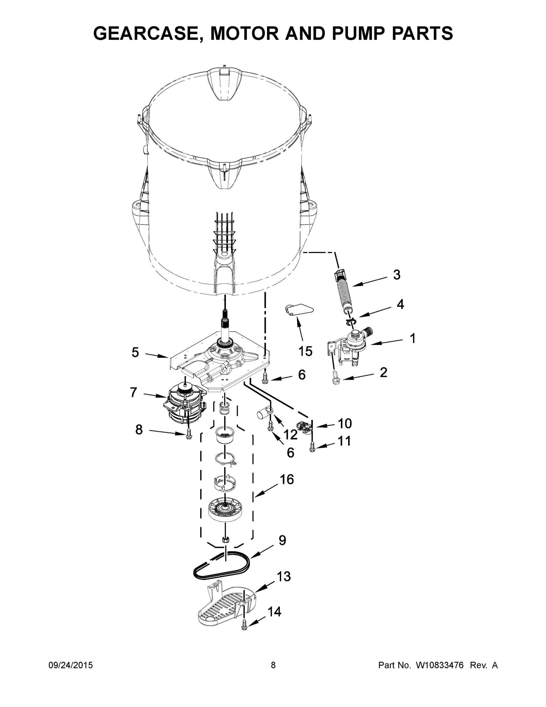 05 - GEARCASE, MOTOR AND PUMP PARTS