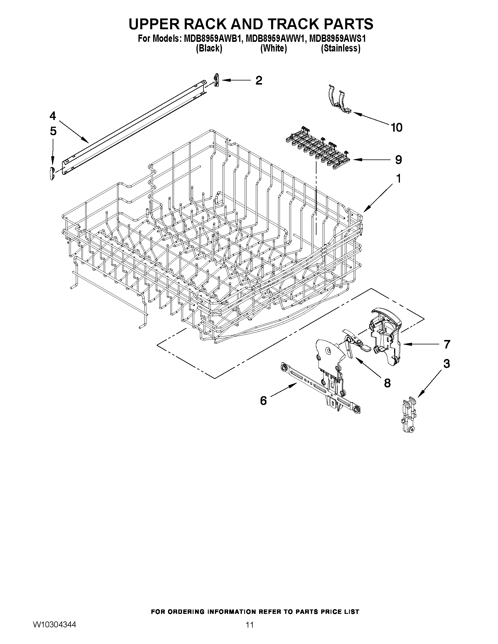 09 - UPPER RACK AND TRACK PARTS