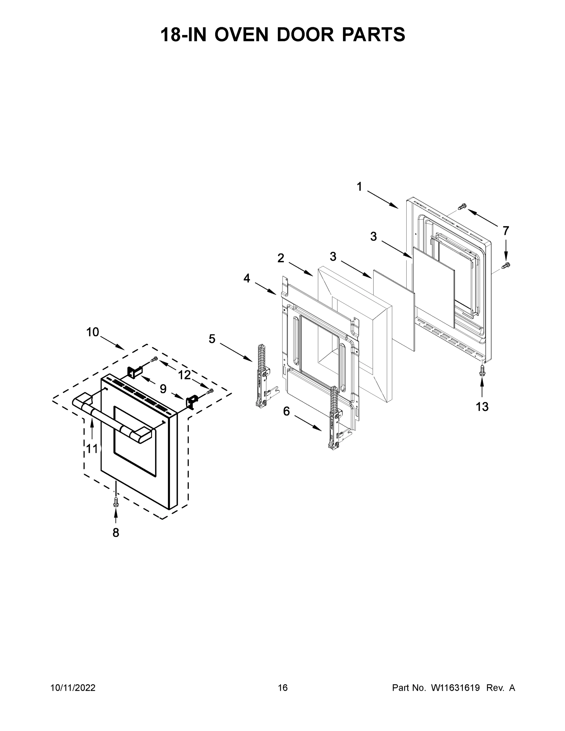09 - 18-IN OVEN DOOR PARTS