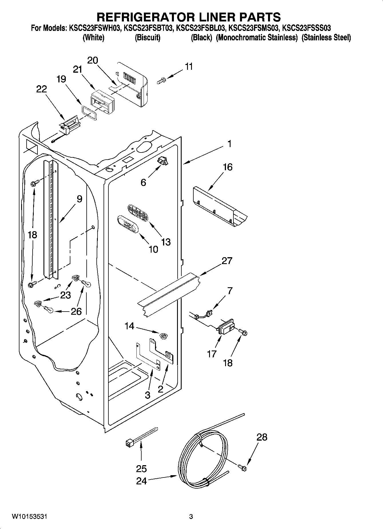 02 - REFRIGERATOR LINER PARTS