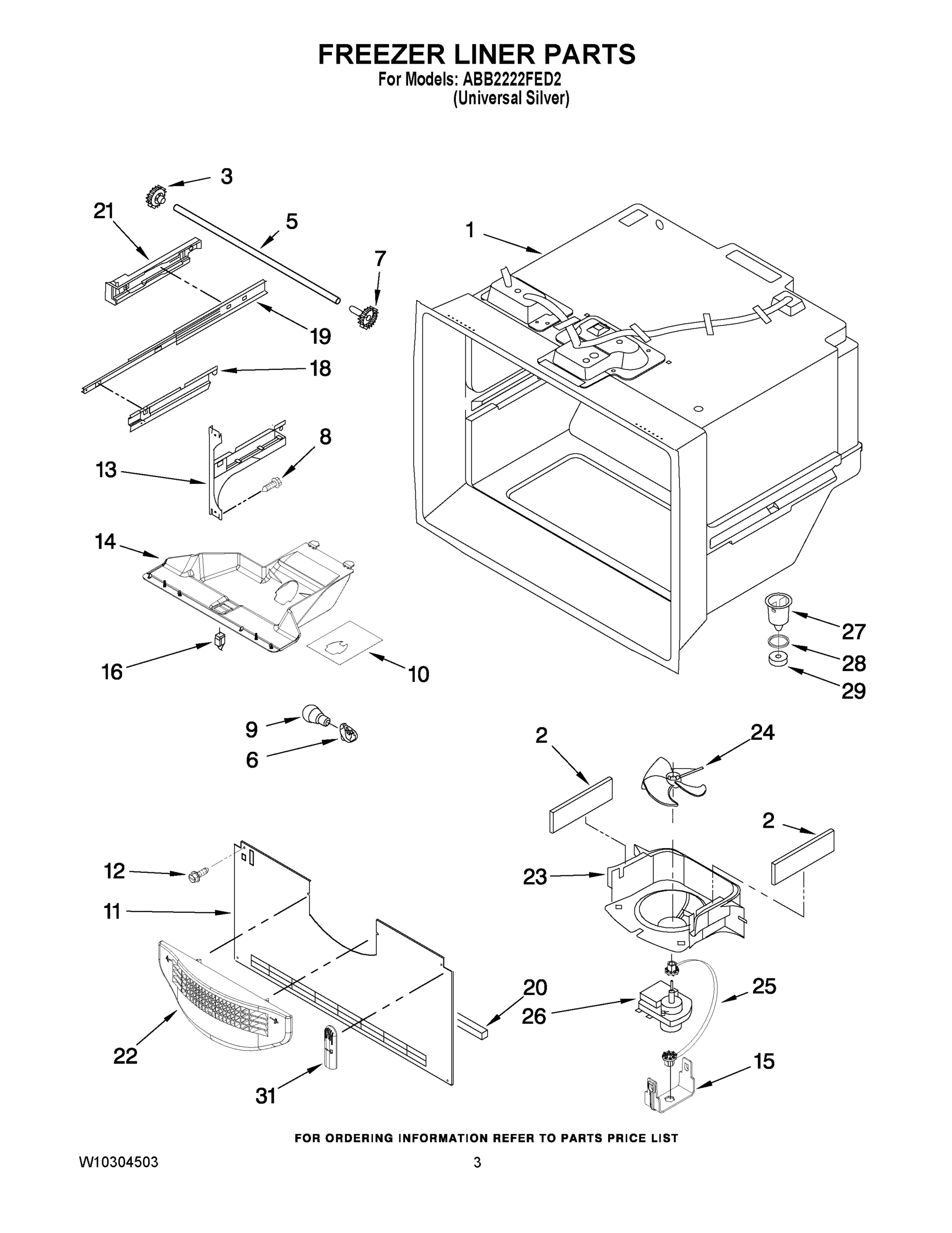 02 - FREEZER LINER PARTS