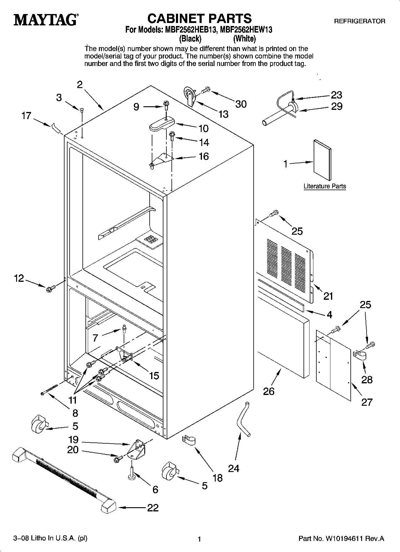 01 - CABINET PARTS