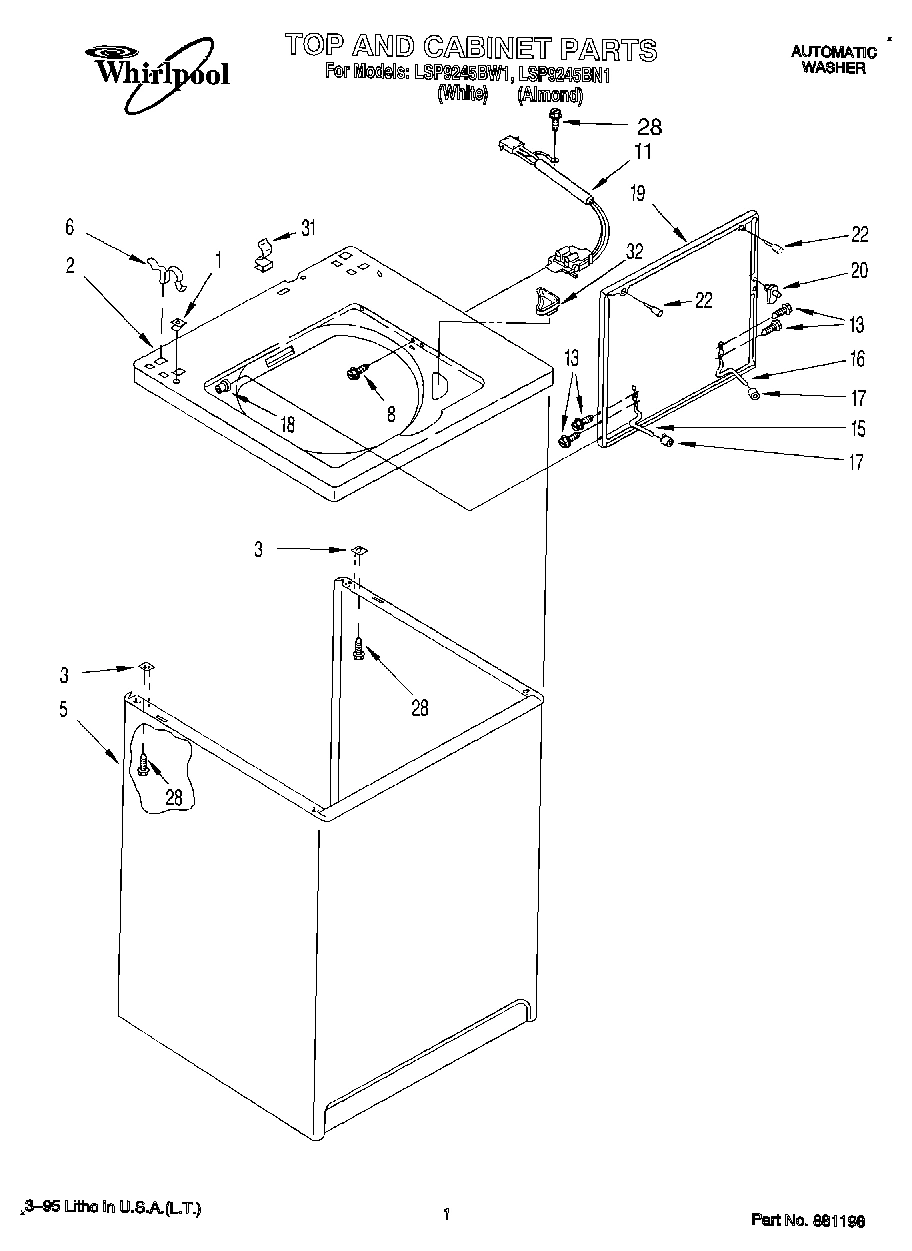 01 - TOP AND CABINET, LIT/OPTIONAL