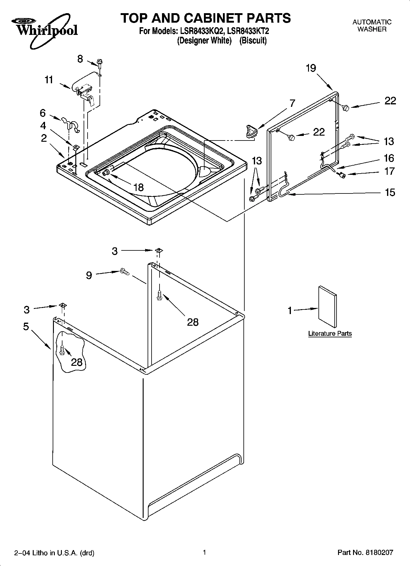 01 - TOP AND CABINET PARTS