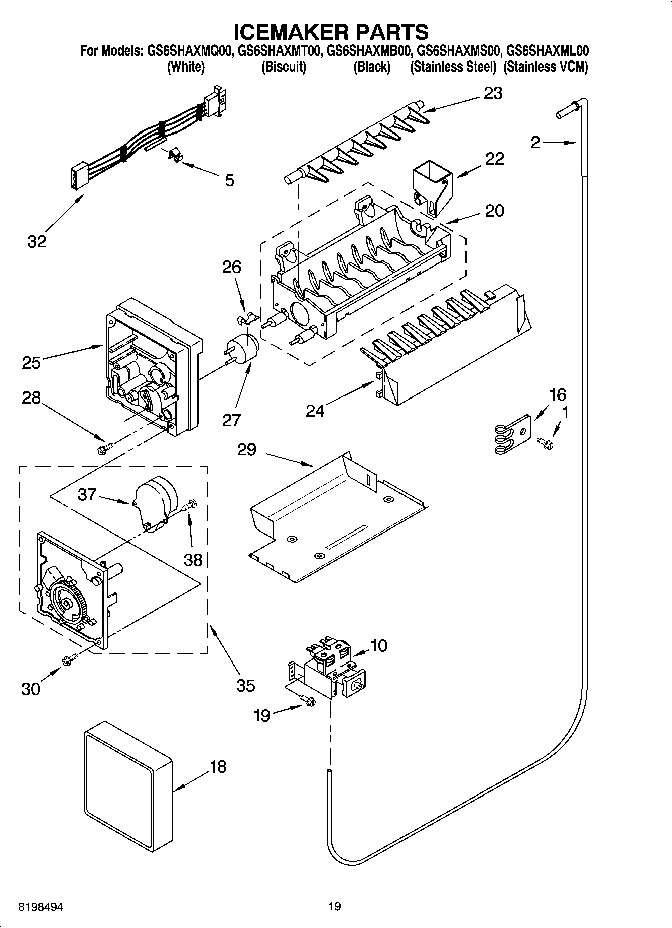 12 - ICEMAKER PARTS, OPTIONAL PARTS