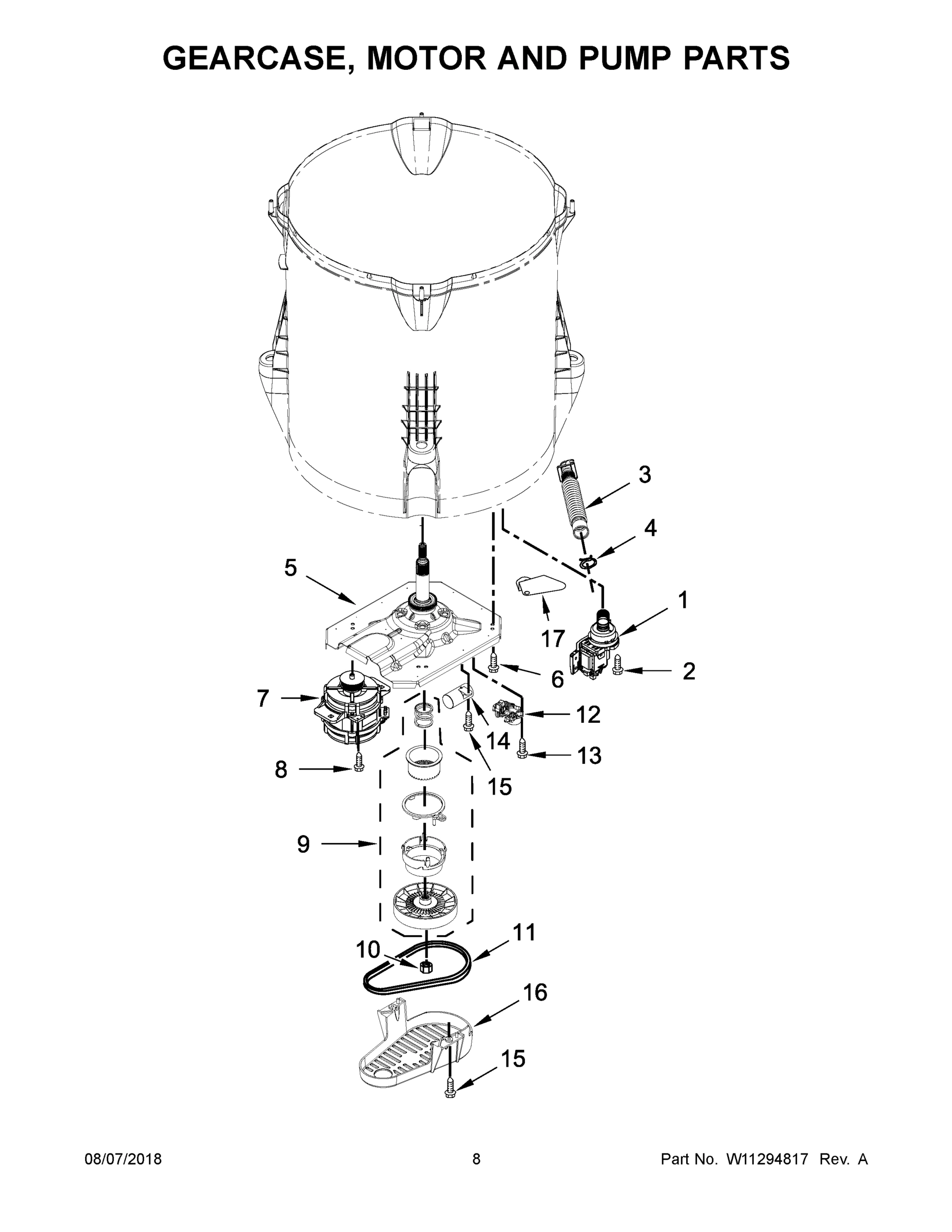 05 - GEARCASE, MOTOR AND PUMP PARTS
