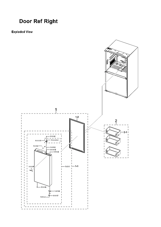 RIGHT REFRIGERATOR DOOR PARTS