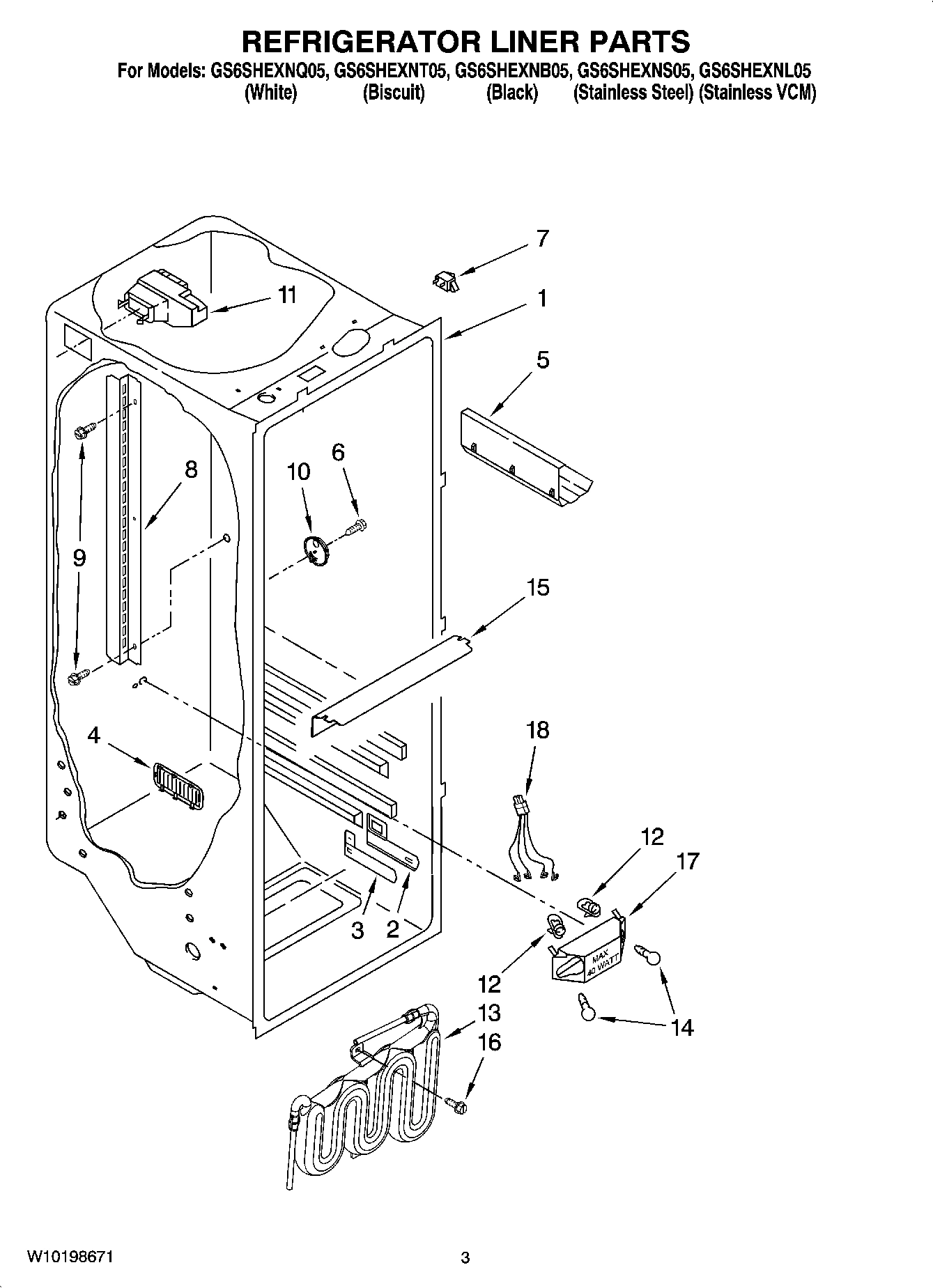 02 - REFRIGERATOR LINER PARTS