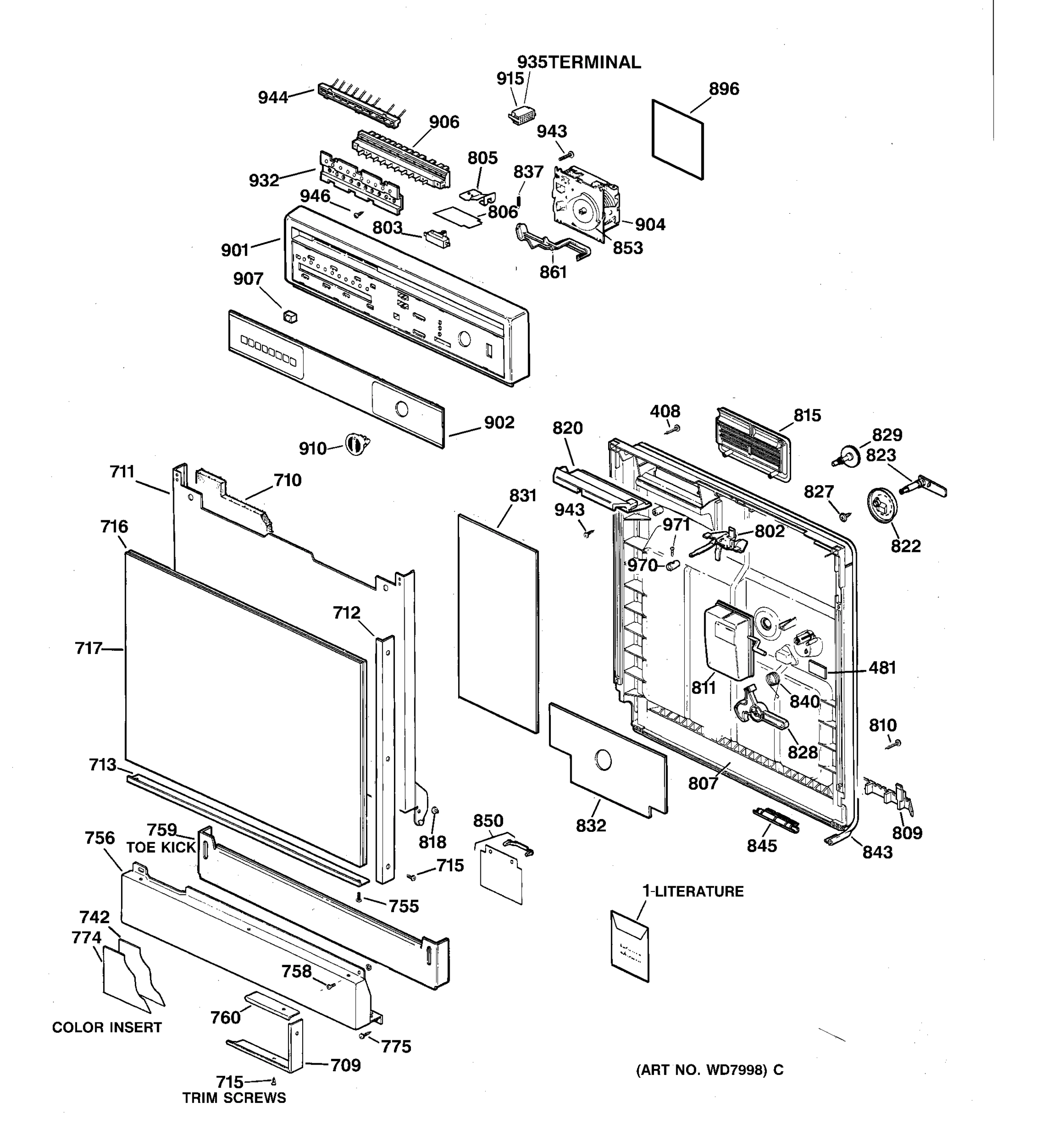 ESCUTCHEON & DOOR ASSEMBLY