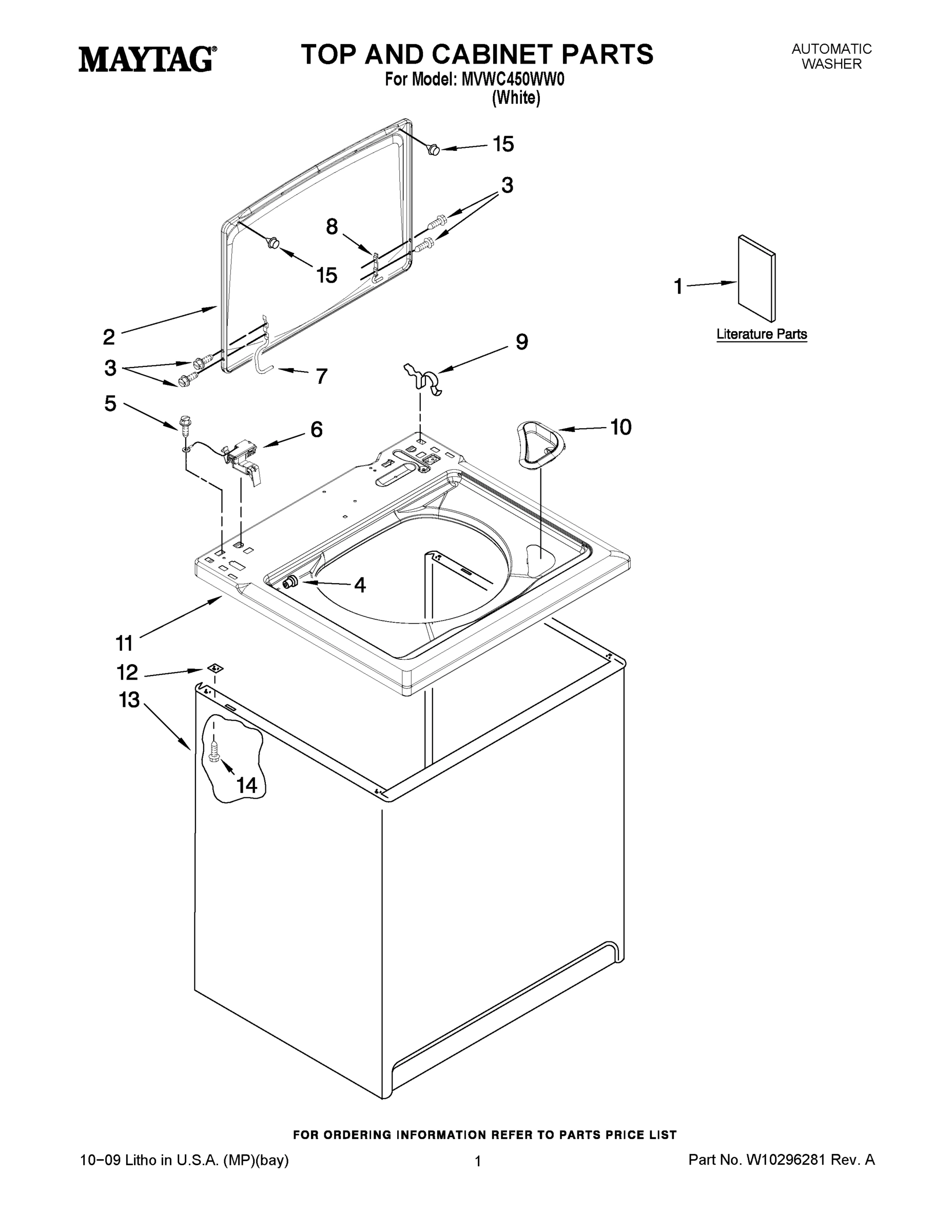 01 - TOP AND CABINET PARTS