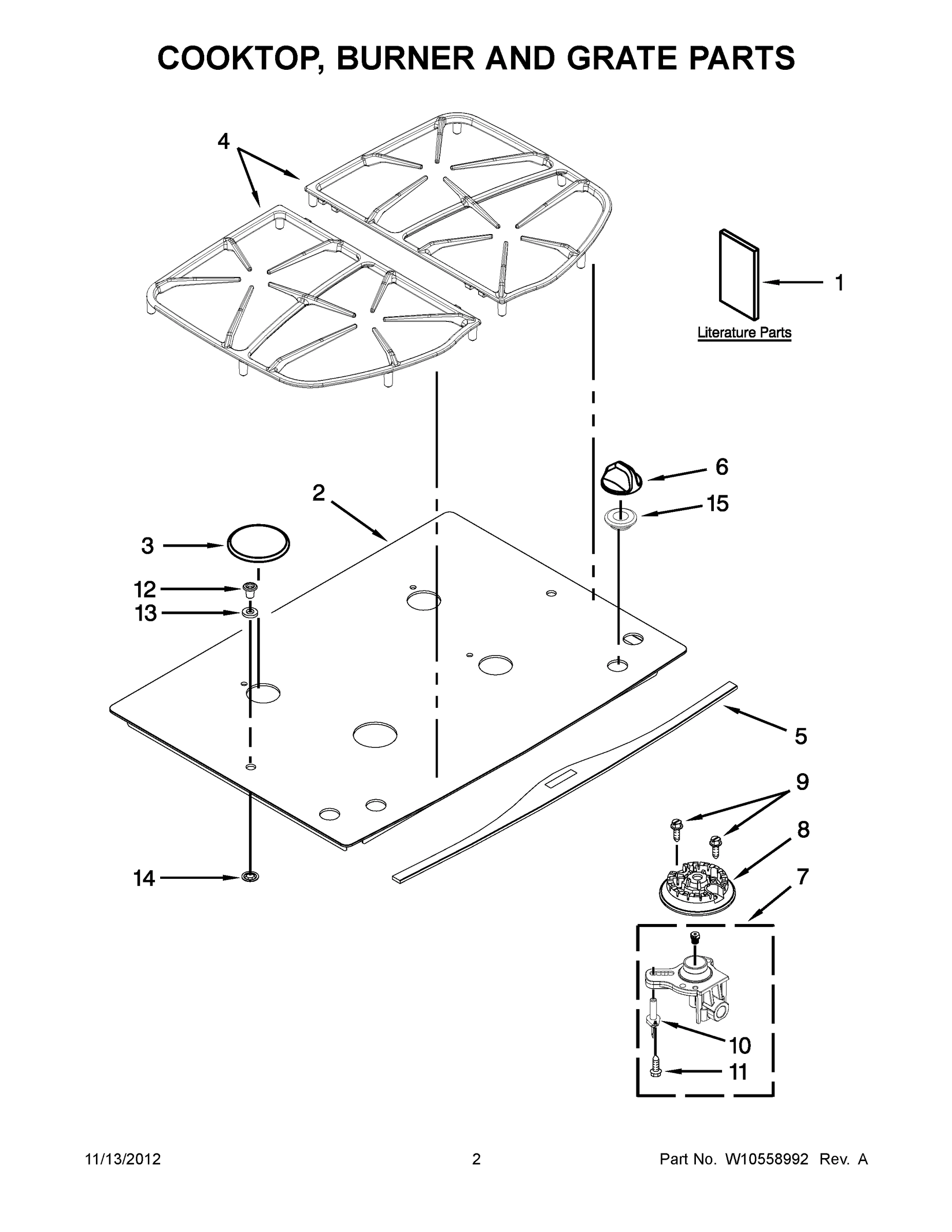 02 - COOKTOP, BURNER AND GRATE PARTS