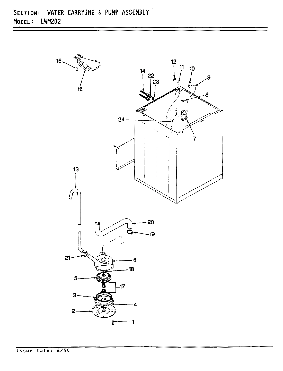 17 - WATER CARRYING & PUMP ASSY. (REV. E-G)