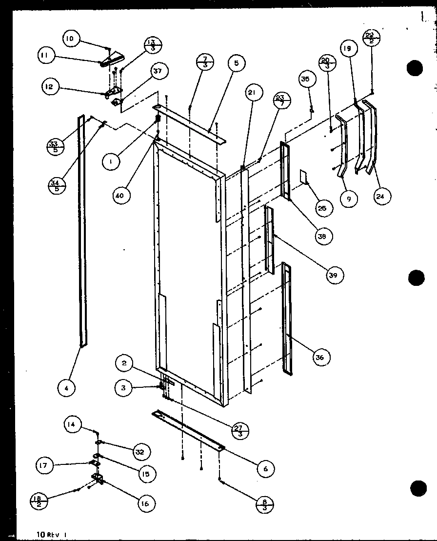 14 - REF DOOR HINGE AND TRIM PARTS