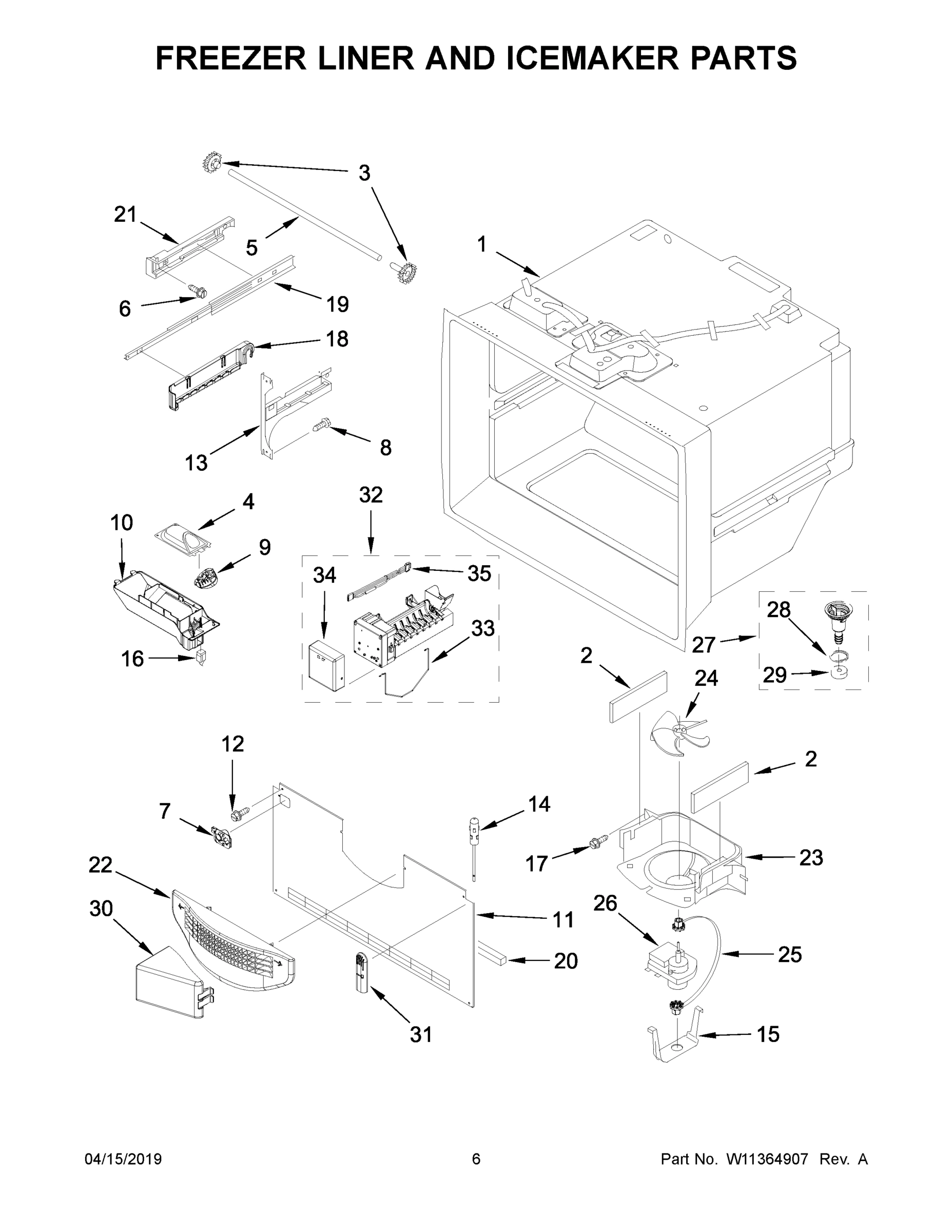 04 - FREEZER LINER AND ICEMAKER PARTS