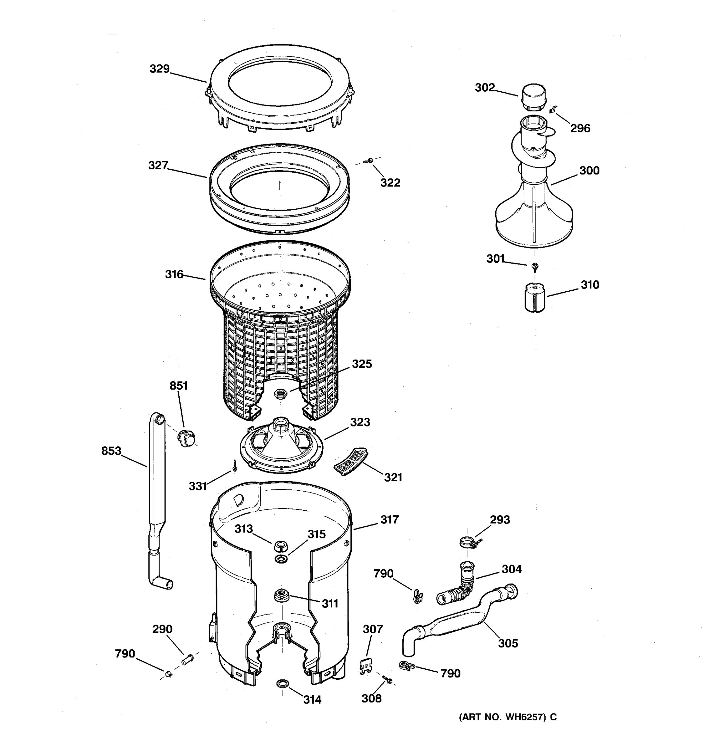 TUB, BASKET & AGITATOR