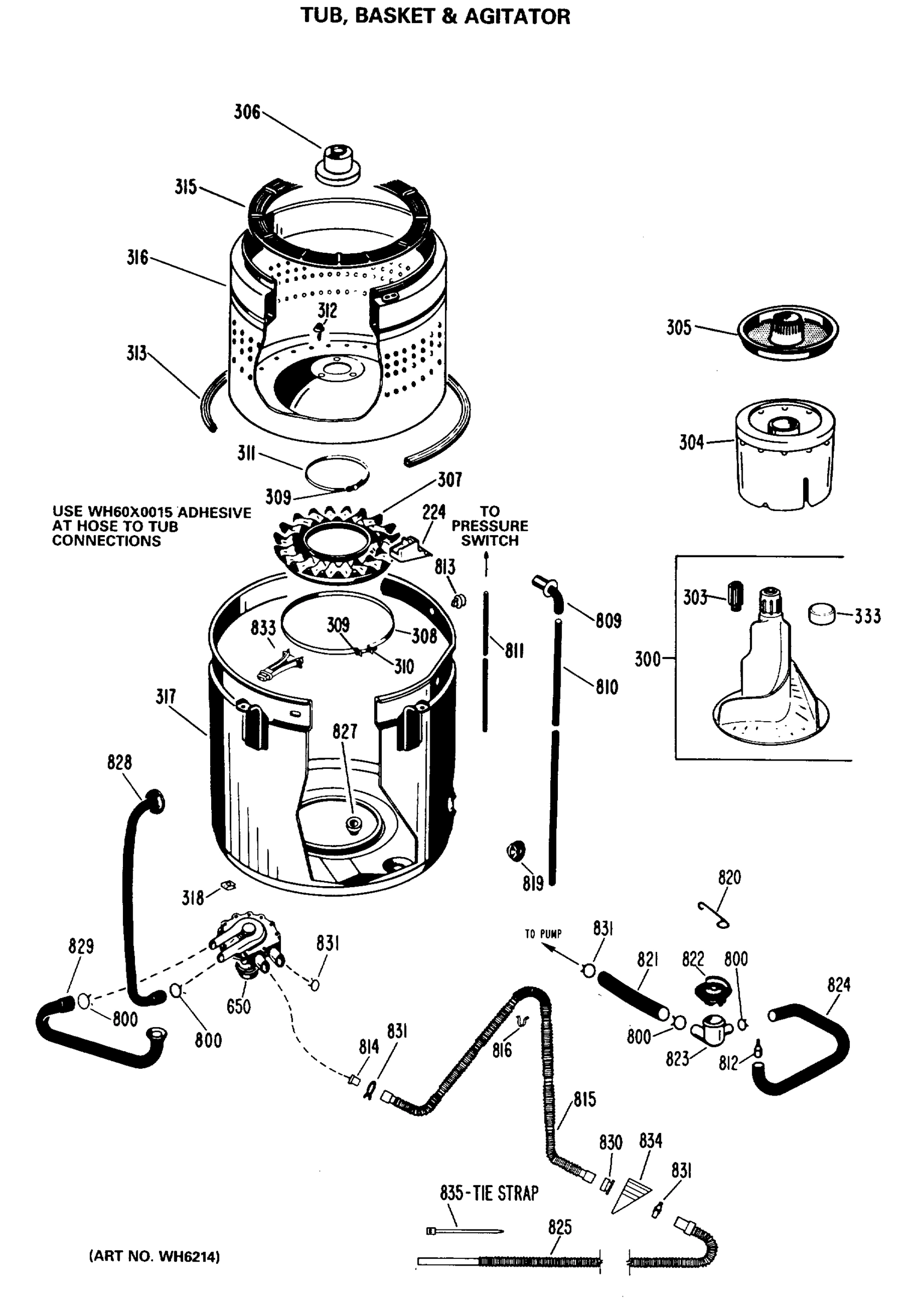 TUB, BASKET & AGITATOR