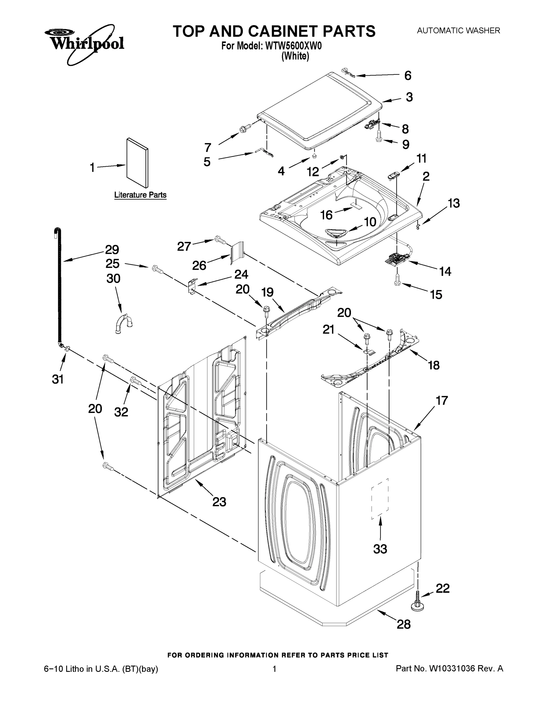 01 - TOP AND CABINET PARTS