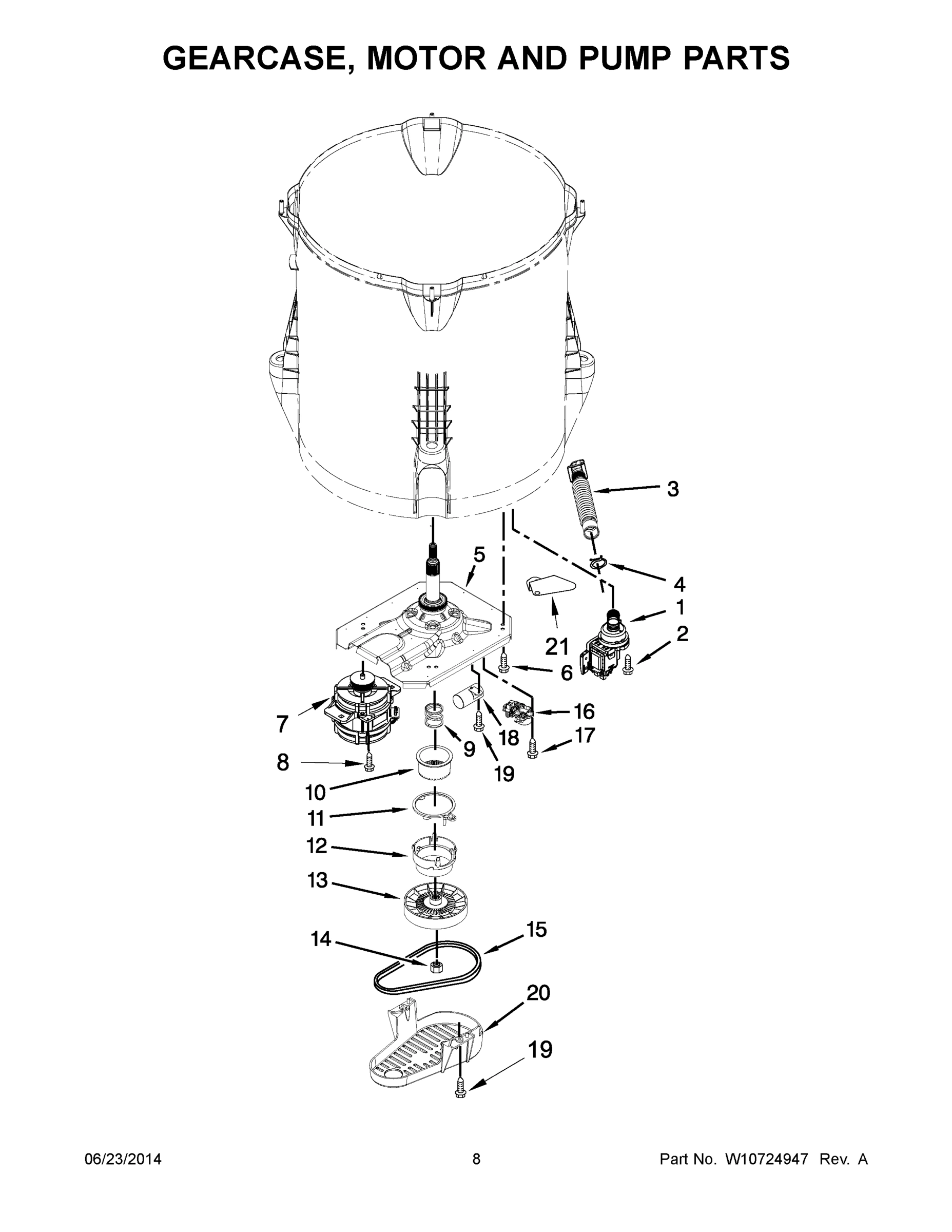 05 - GEARCASE, MOTOR AND PUMP PARTS