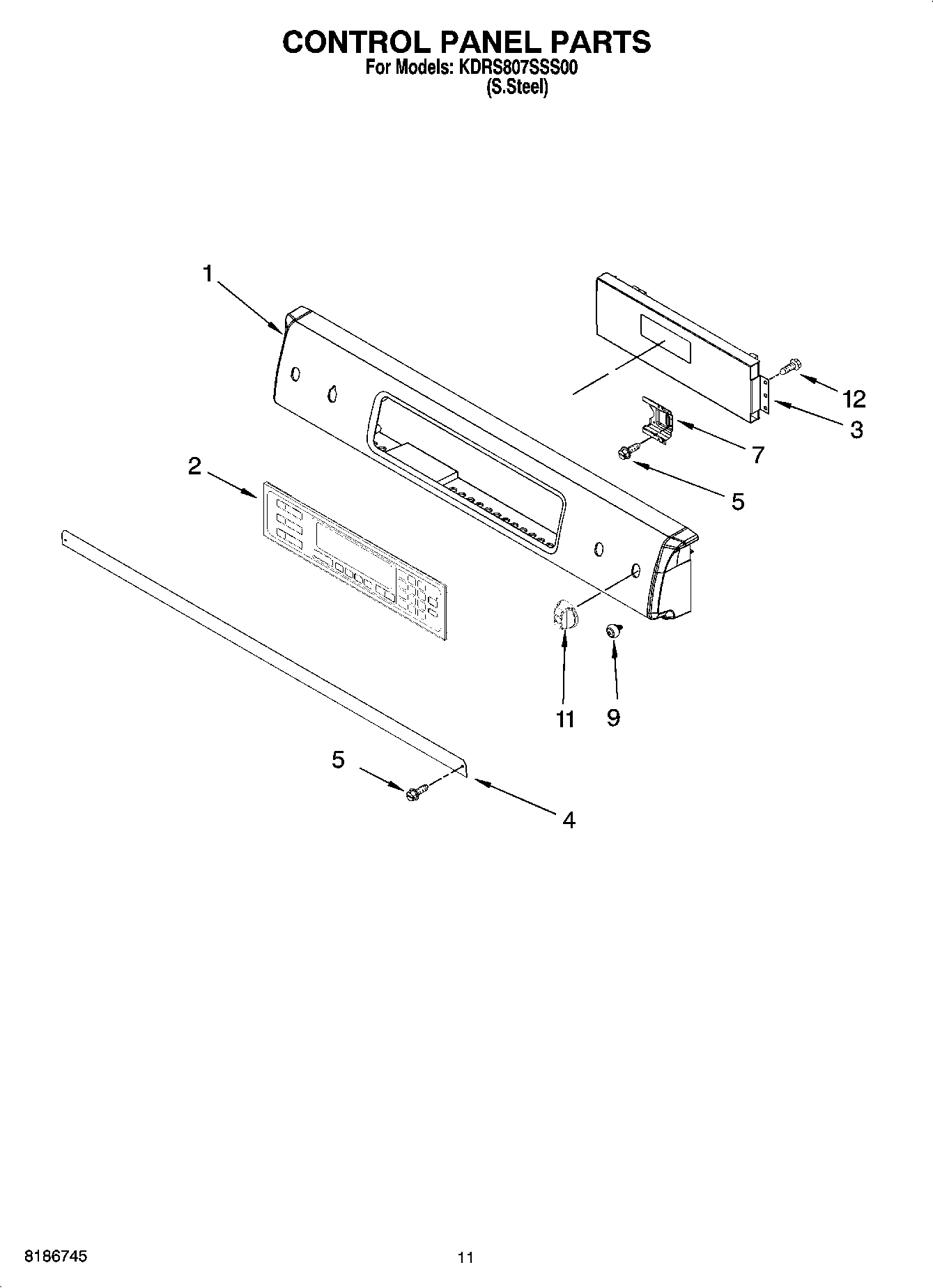 08 - CONTROL PANEL PARTS, OPTIONAL PARTS (NOT INCLUDED)