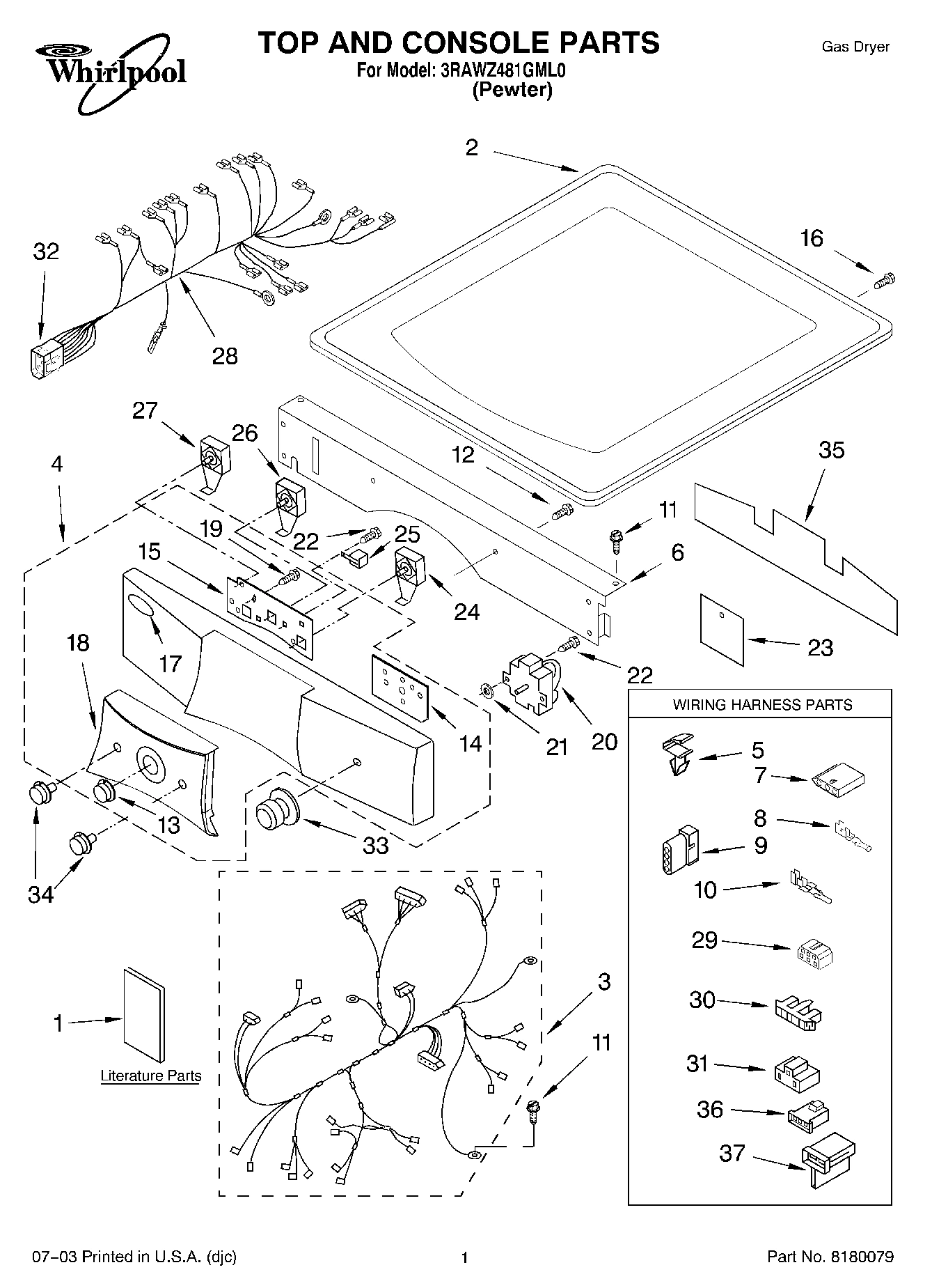01 - TOP AND CONSOLE PARTS