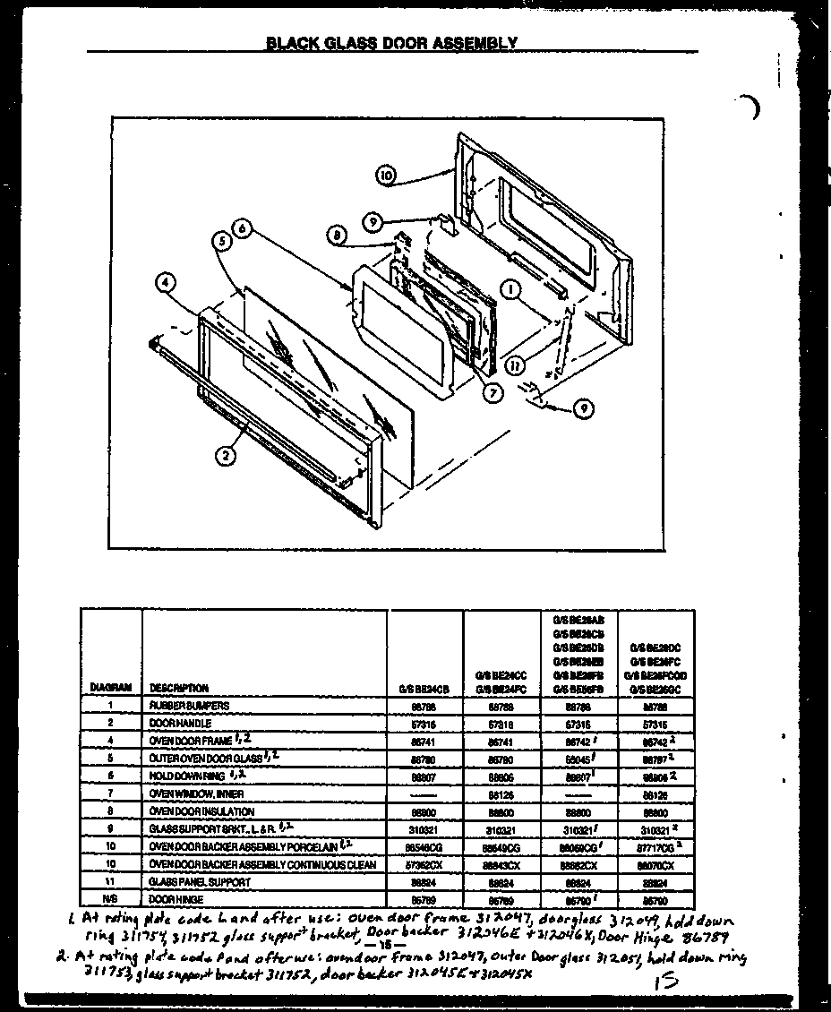 01 - BLACK GLASS DOOR ASSY