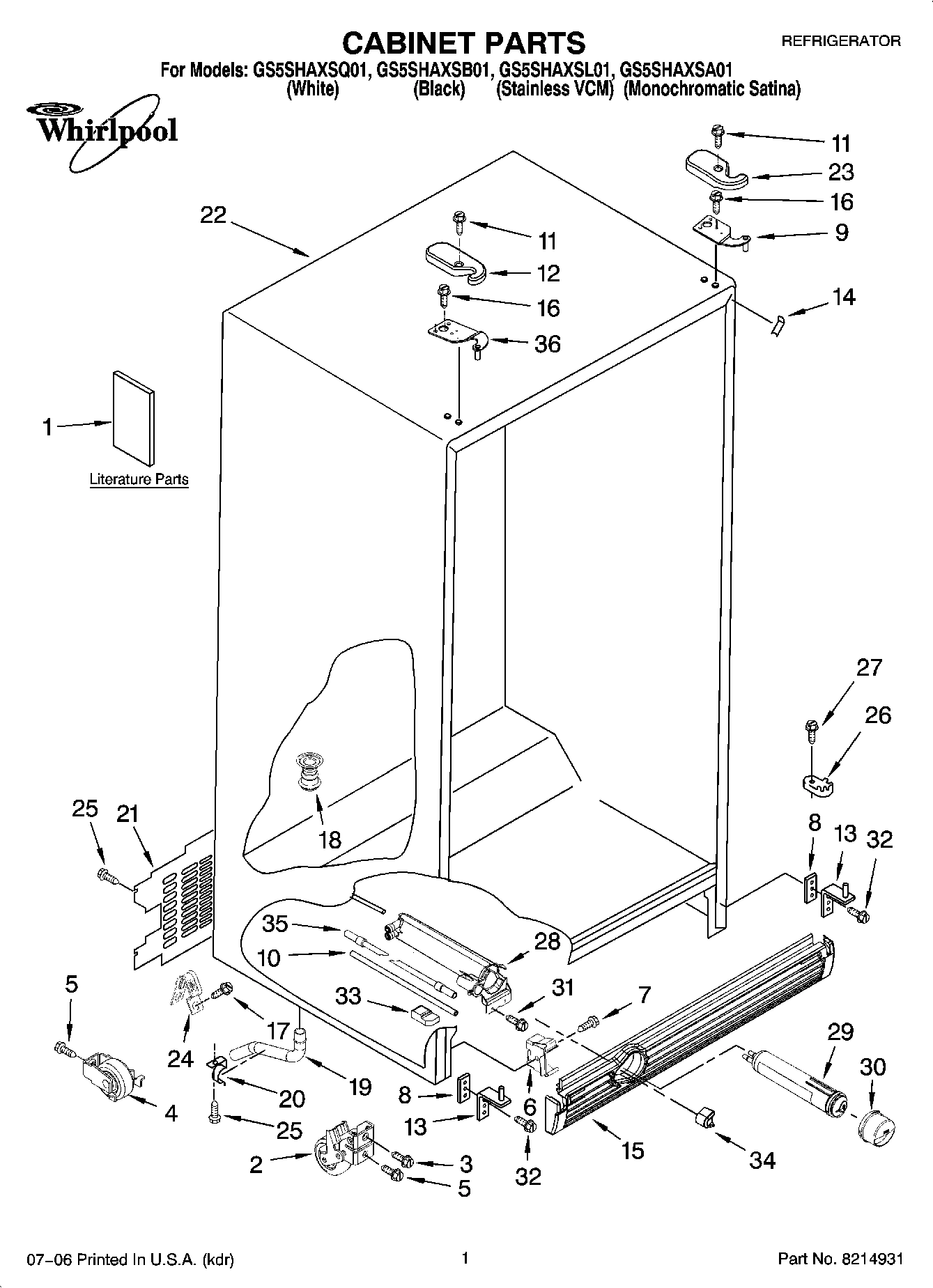 01 - CABINET PARTS