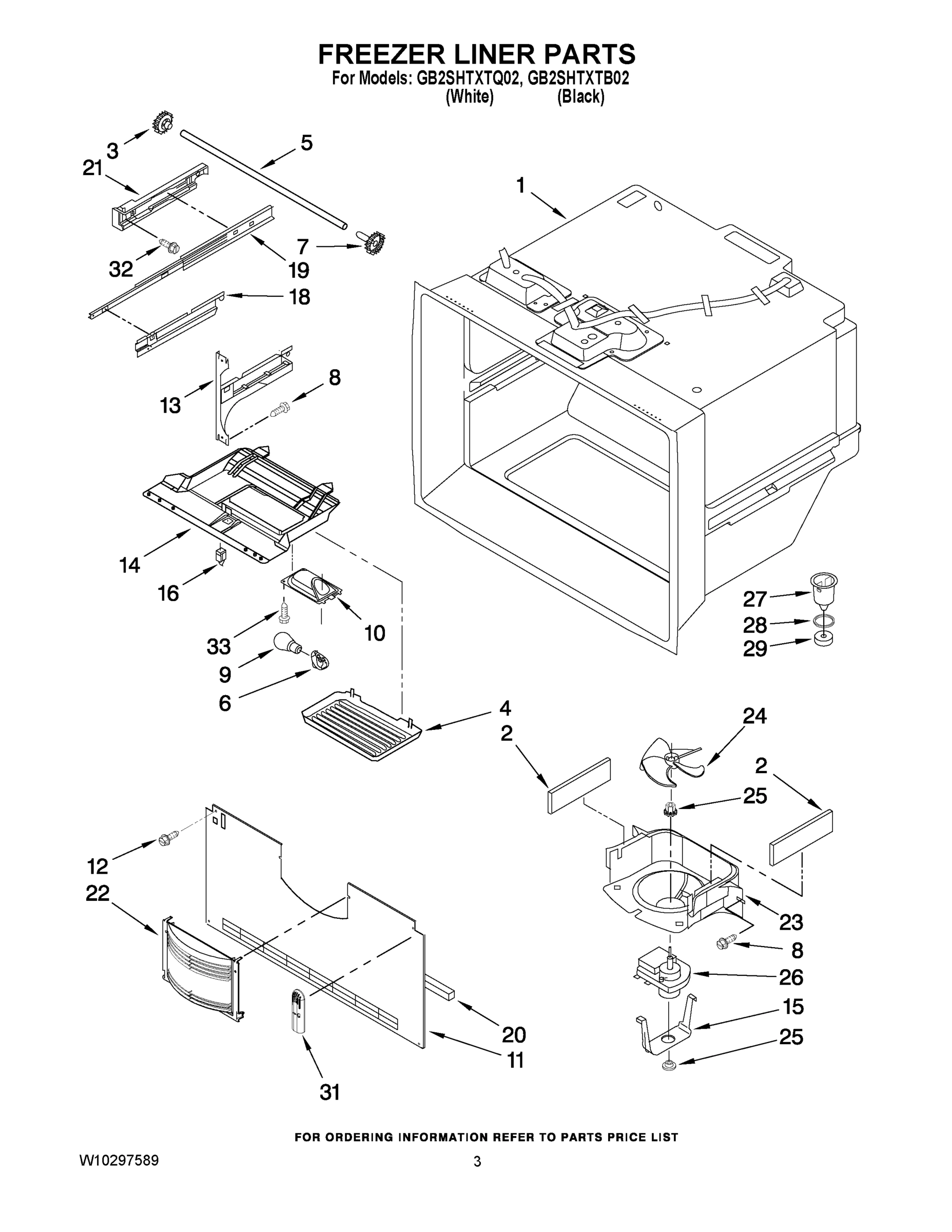 02 - FREEZER LINER PARTS